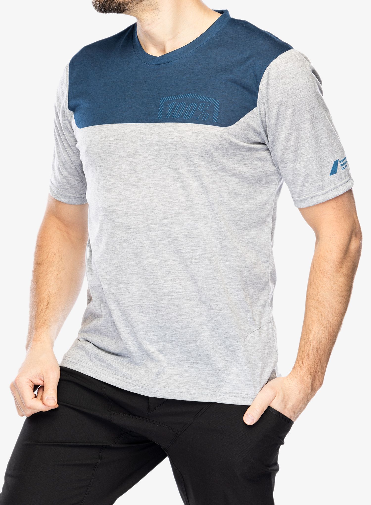 Kolesarska majica 100% Airmatic Short Sleeve Jersey - grey/midnight