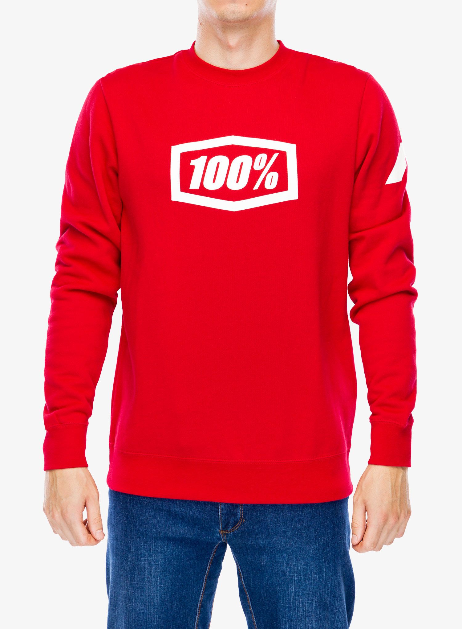 Jopica 100% Icon Pullover Crewneck Fleece Sweatshirt - deep red