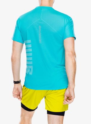 Športna majica Salomon Sense Aero S/S GFX - peacock