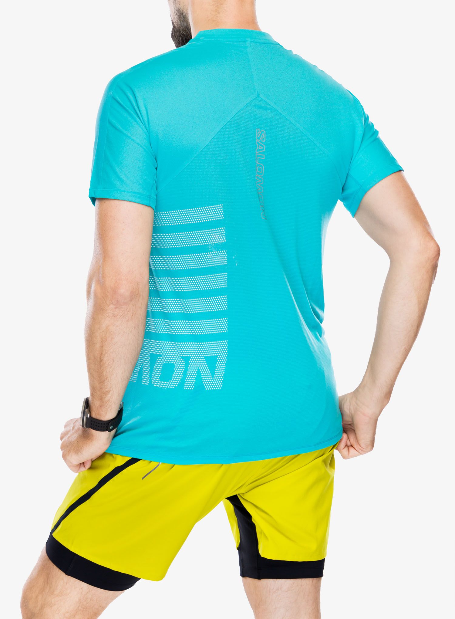 Športna majica Salomon Sense Aero S/S GFX - peacock