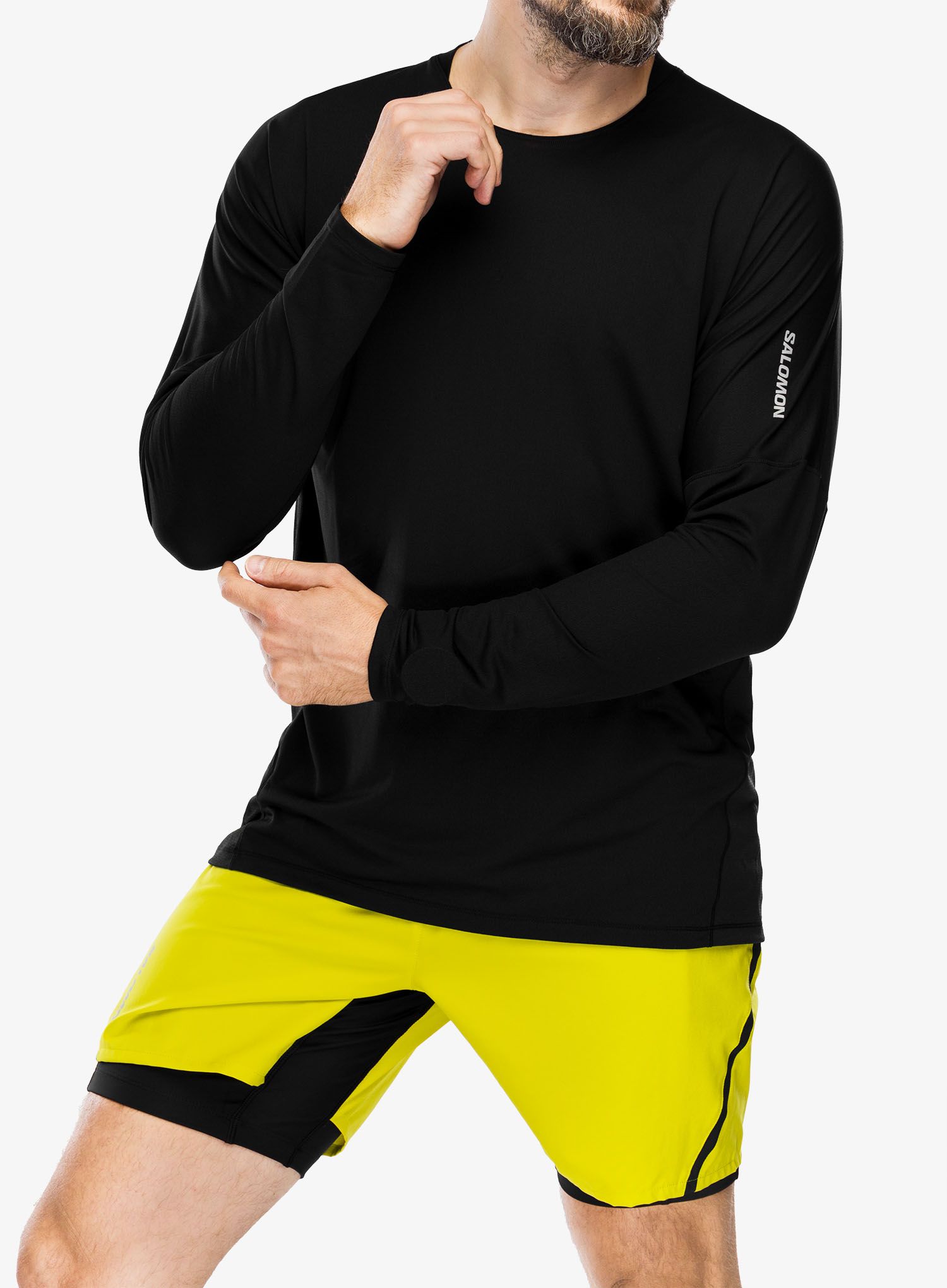 Puloverji brez kapuce Salomon Sense Aero LS Tee - deep black