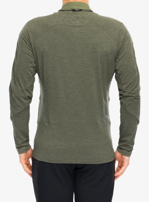 Jopica z zadrgo Salewa Pedroc Dry Wind Hz Tee - faded green