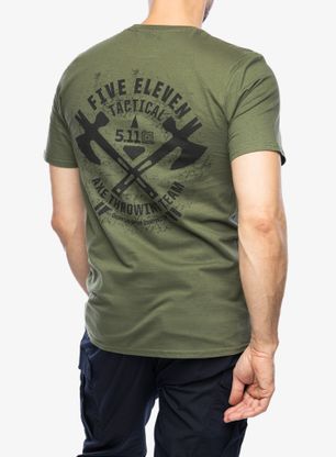 Majica s potiskom 5.11 Emea Axe Throwing S/S Tee - military green