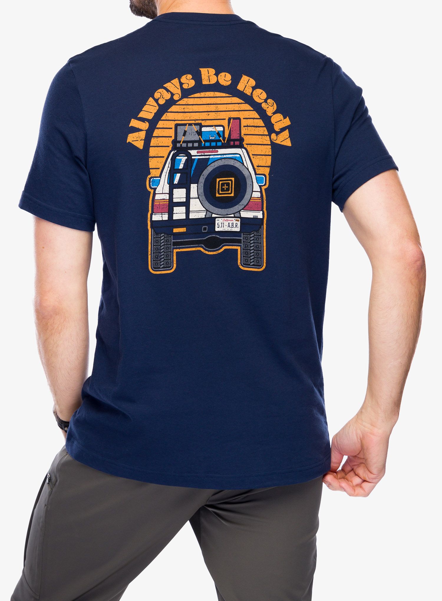 Majica s potiskom 5.11 Overlander Sunset S/S - pacific navy