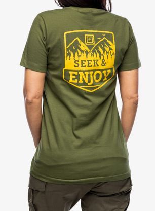 Ženska bombažna majica 5.11 Seek and Enjoy S/S Tee - military green