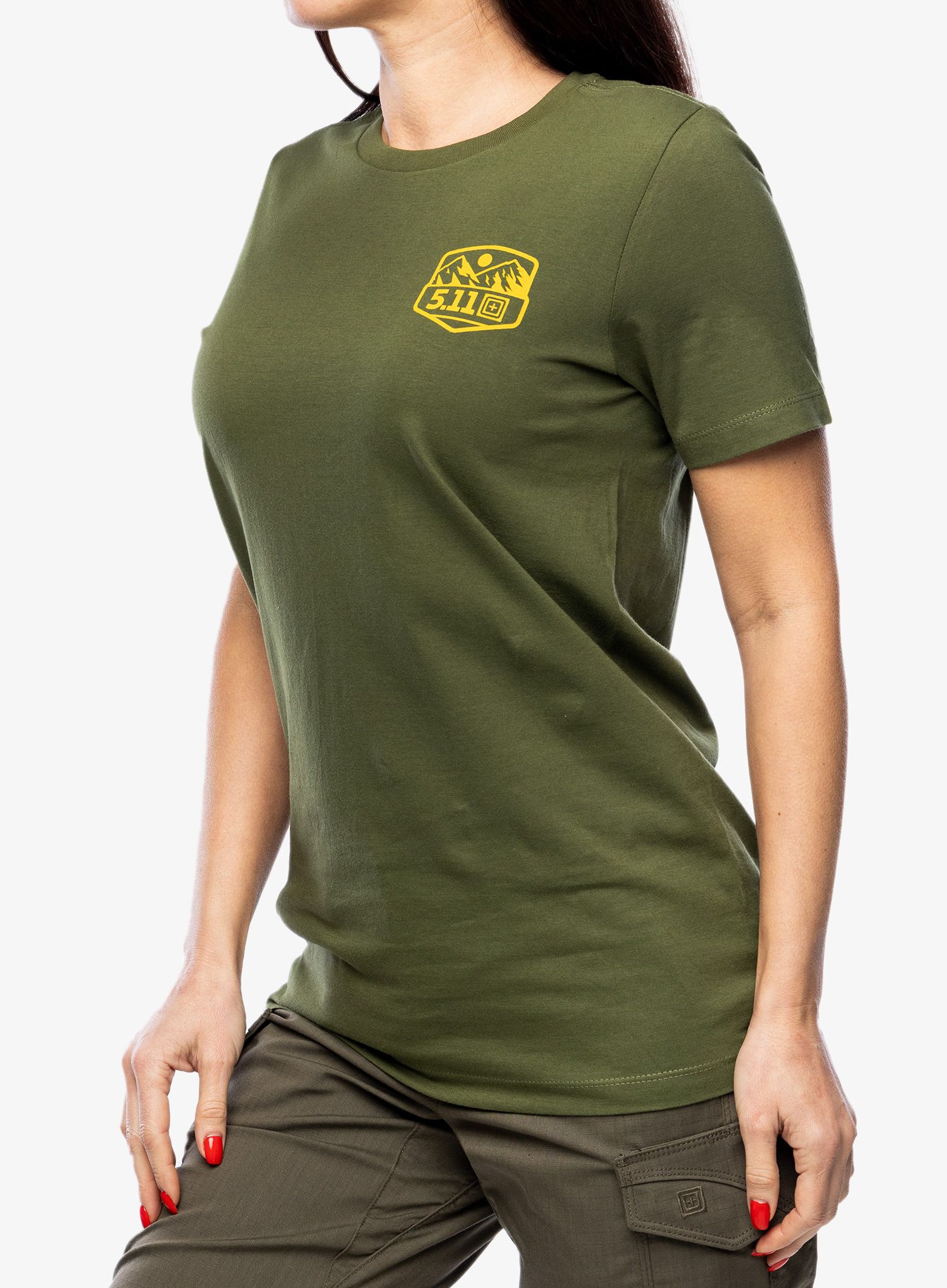Ženska bombažna majica 5.11 Seek and Enjoy S/S Tee - military green