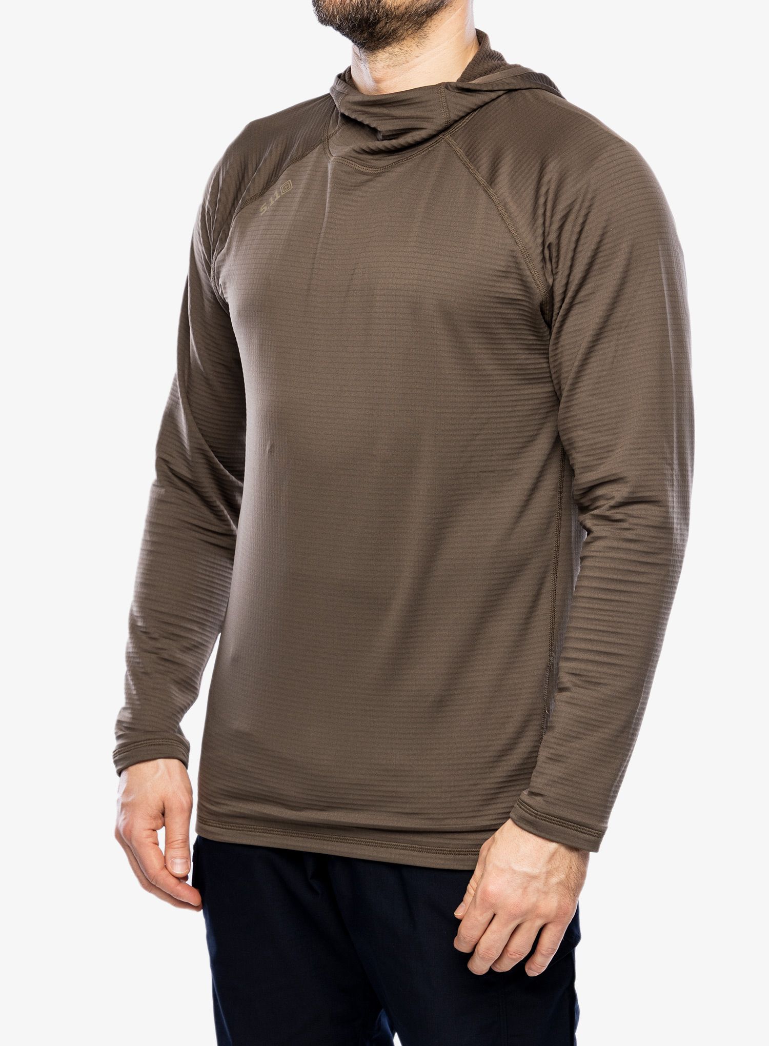 Jopica s kapuco 5.11 Stratos L/S Hoodie - major brown