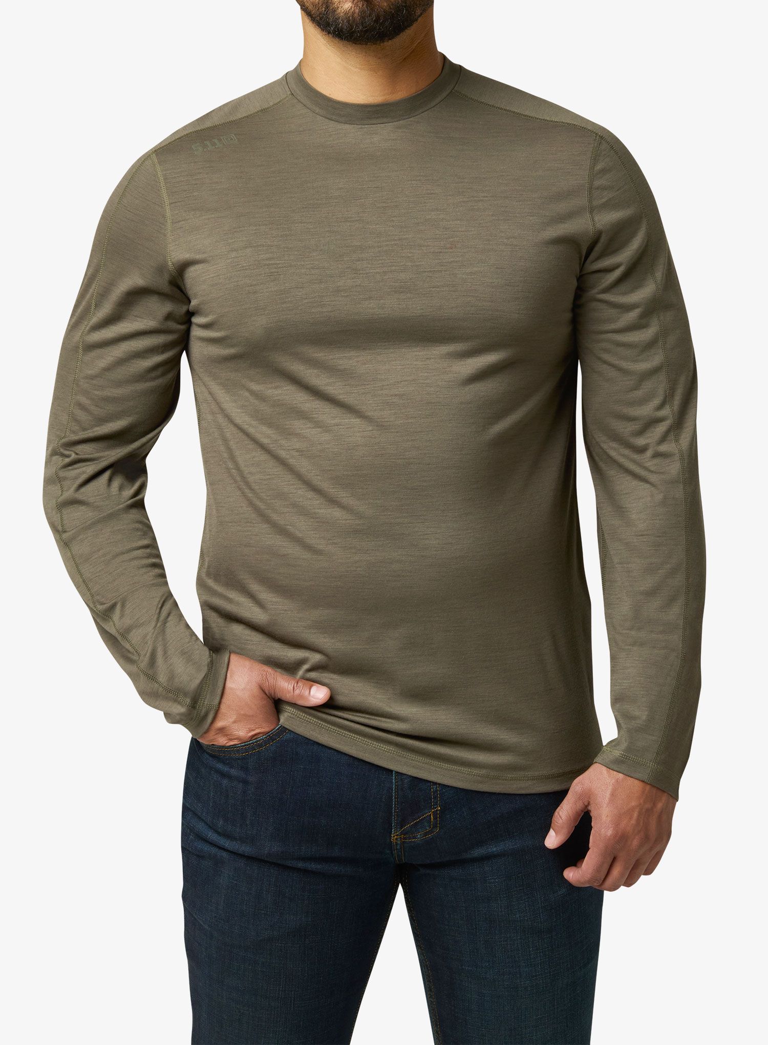 Majica z dolgimi rokavi 5.11 Sulli UV Merino Crew L/S - ranger green