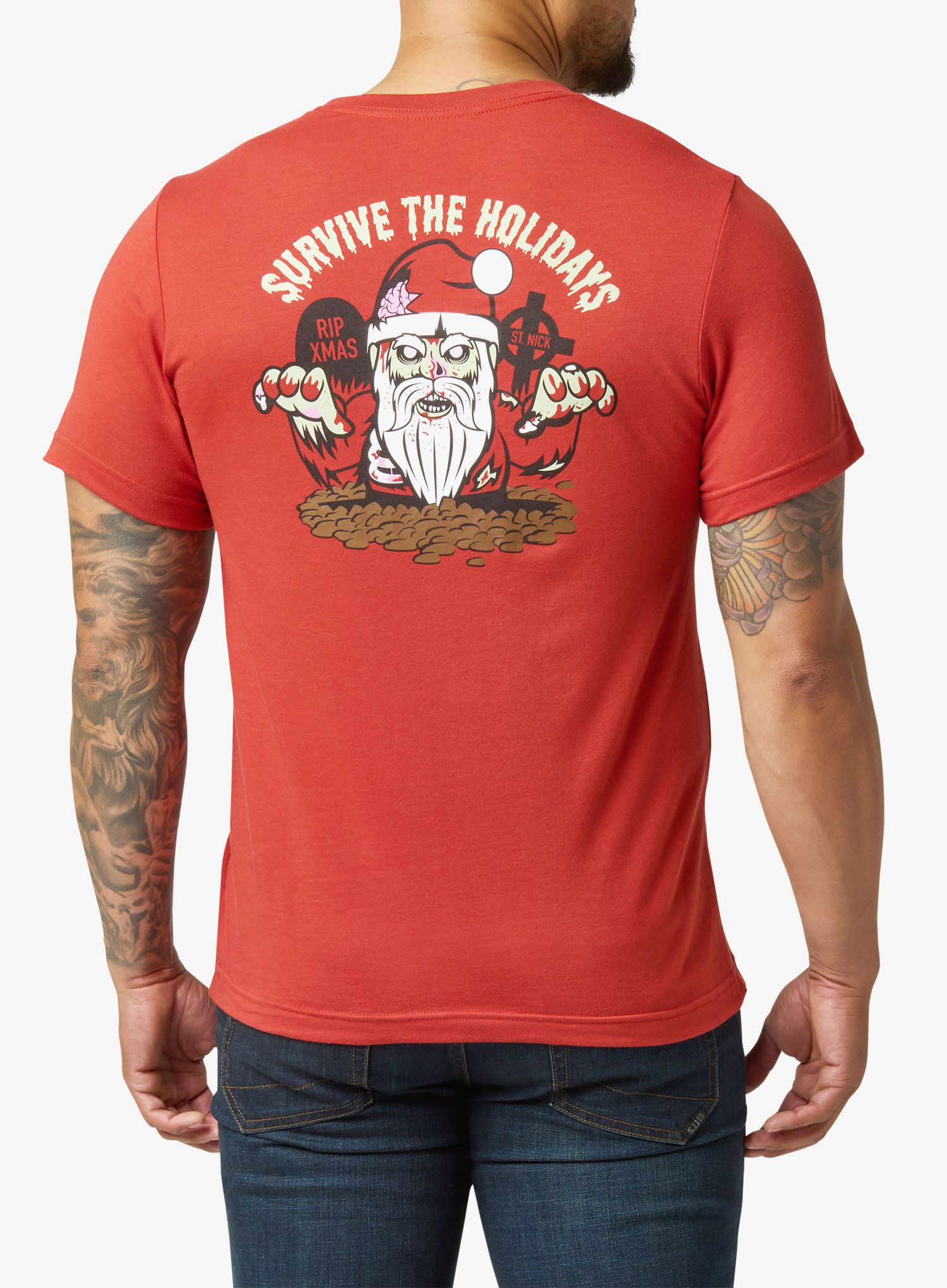 Majica 5.11 Xmas Nightmare S/S Tee - red ochre