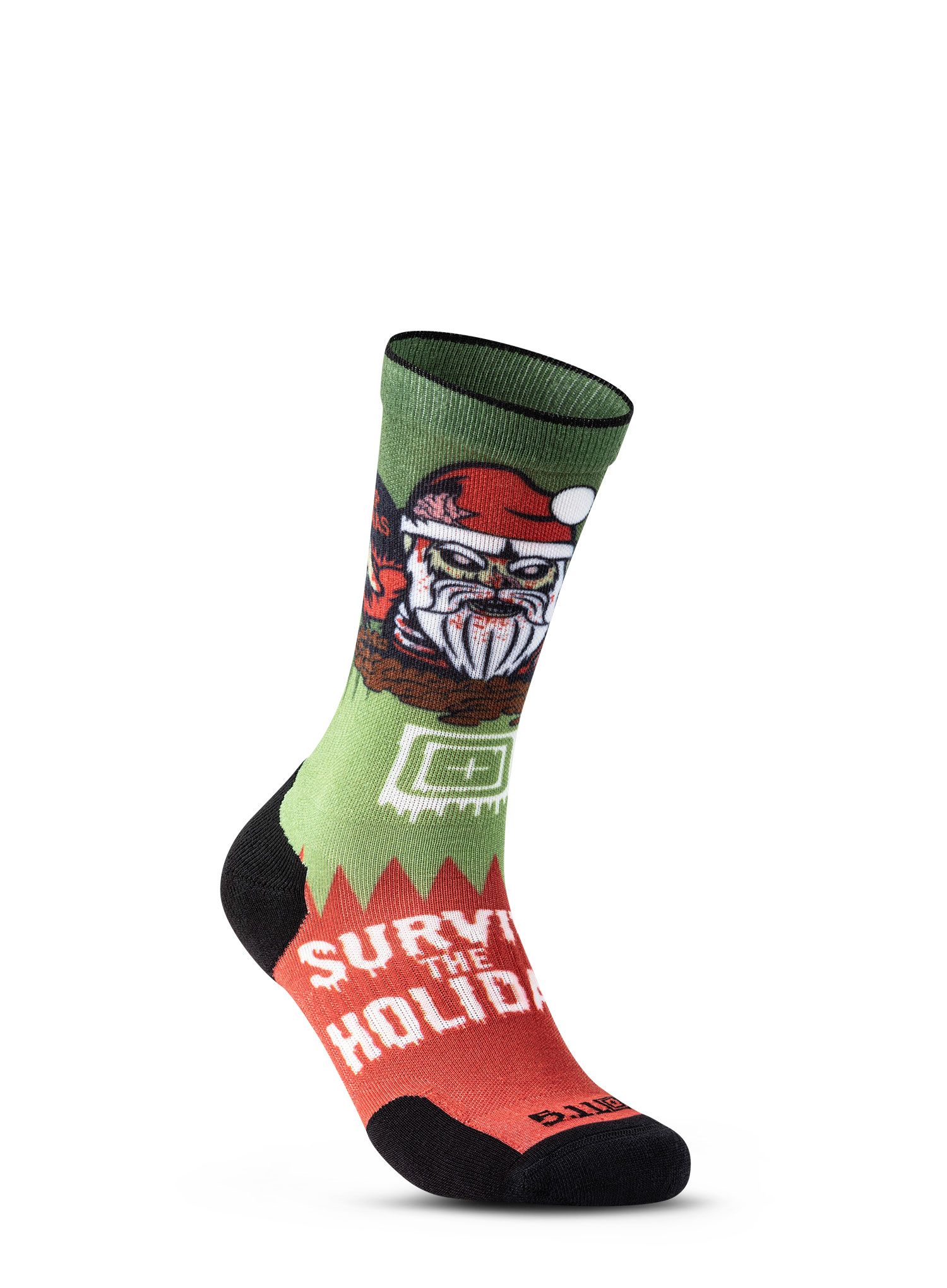 Nogavice 5.11 Xmas Nightmare Sock And Awe - red
