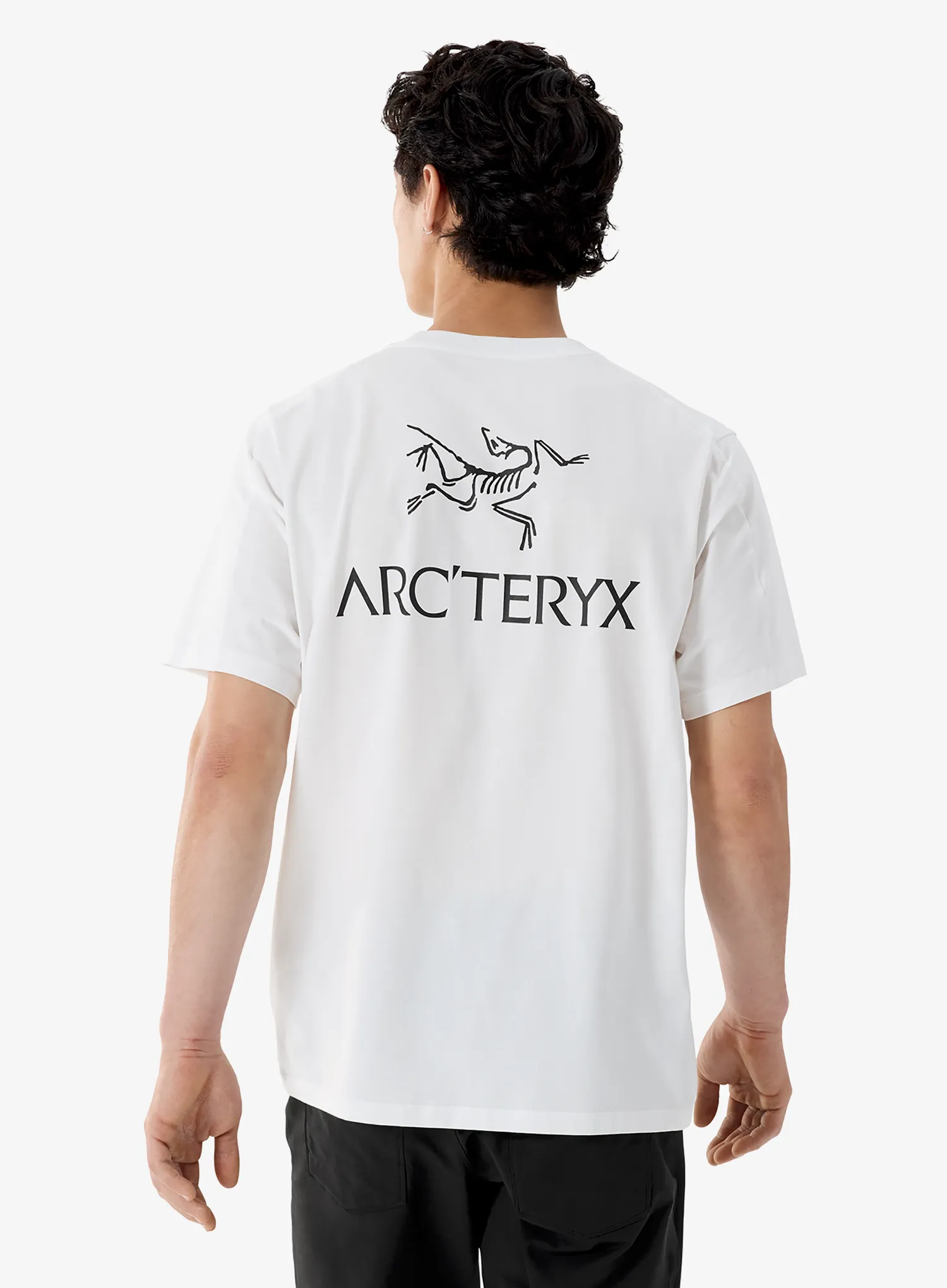 Bombažna majica Arcteryx Kragg SL Cotton Bird Word SS - white light/black