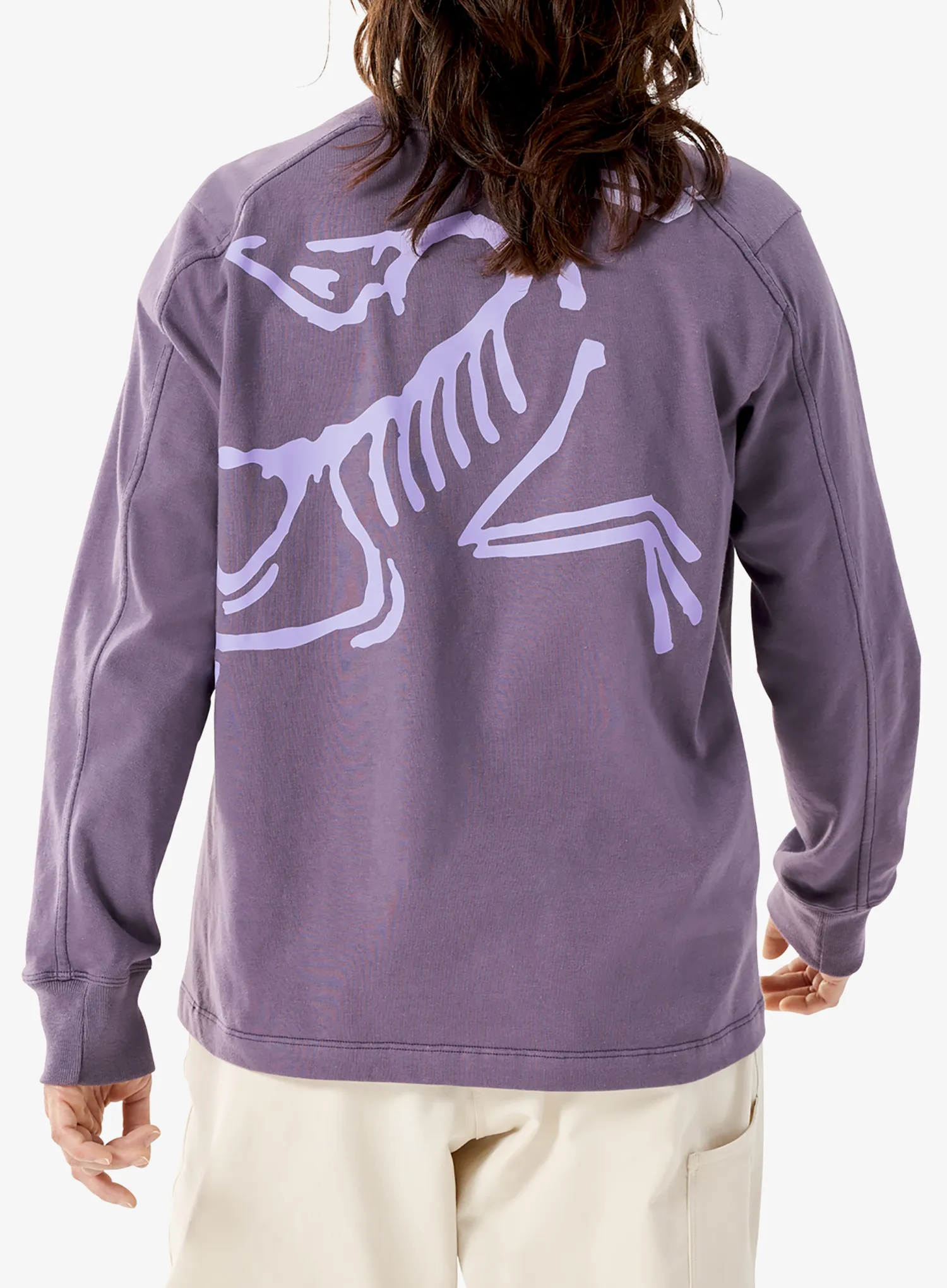 Ženska jopica Arcteryx Kragg Cotton Bird Crew LS - lt moondrop