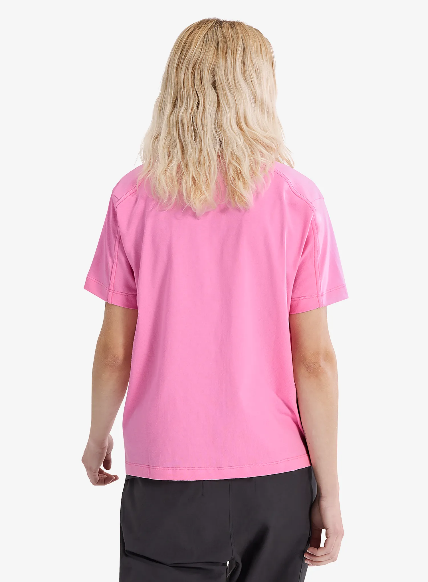 Ženska majica Arcteryx Kragg Cotton Little Bird Crew SS - pineberry