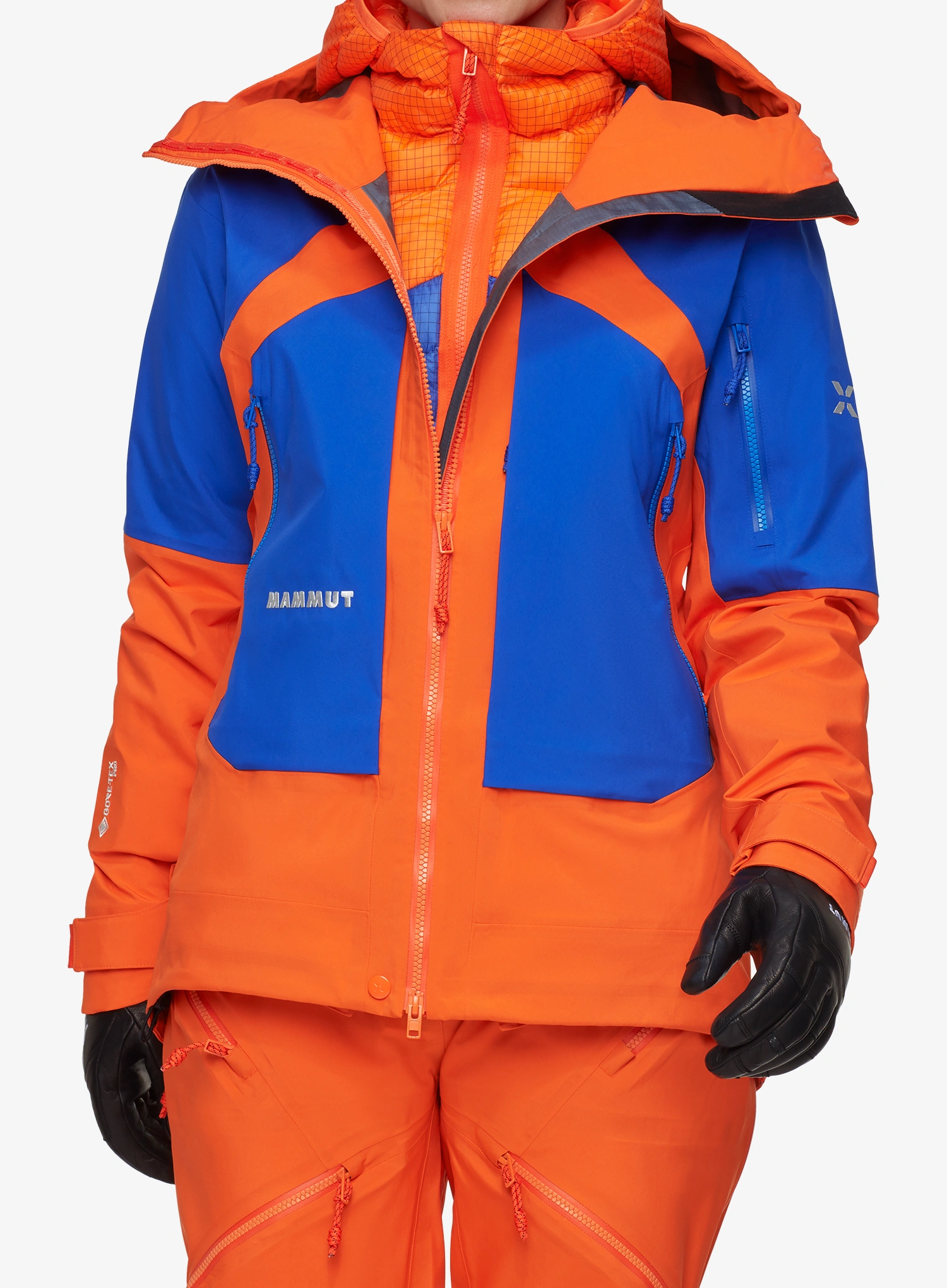 Ženska puhovka Mammut Eiger Nordwand Light Down IN Hooded Jacket - eiger orng/blue