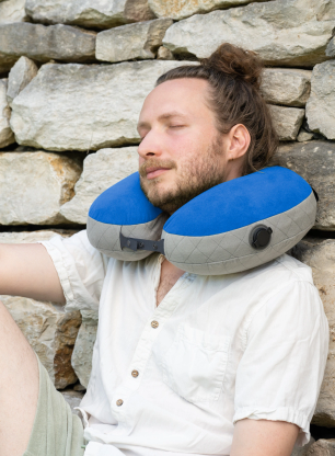 Potovalni vzglavnik Cocoon U-Shaped Down Neck Pillow - true blue/grey