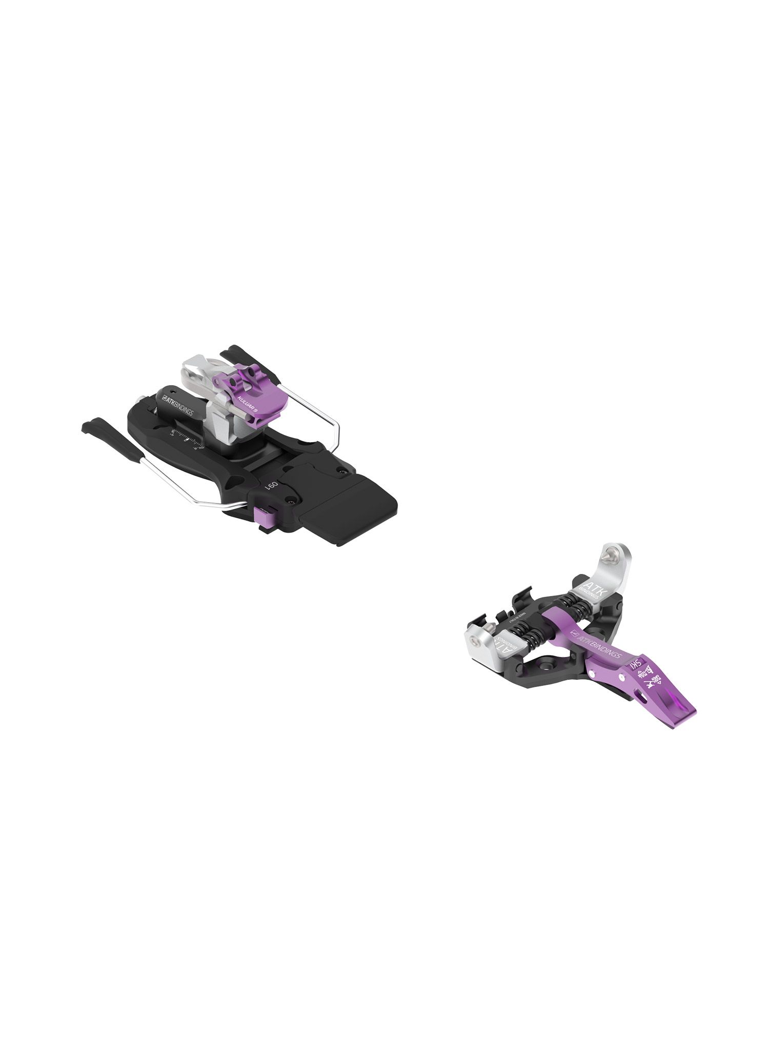 Vezi za turno smučanje ATK Kuluar 9 Brake - black/purple