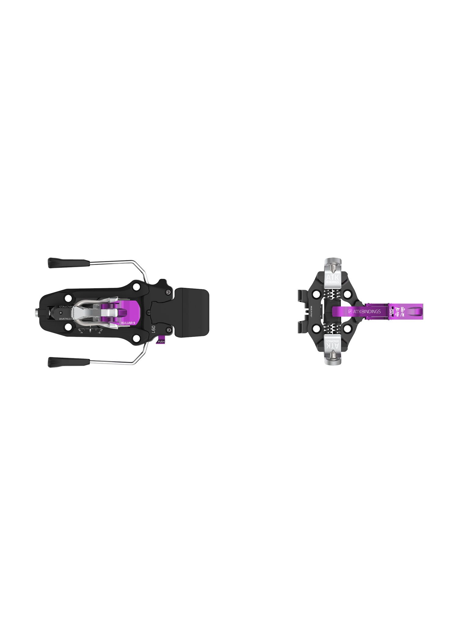Vezi za turno smučanje ATK Kuluar 9 Brake - black/purple