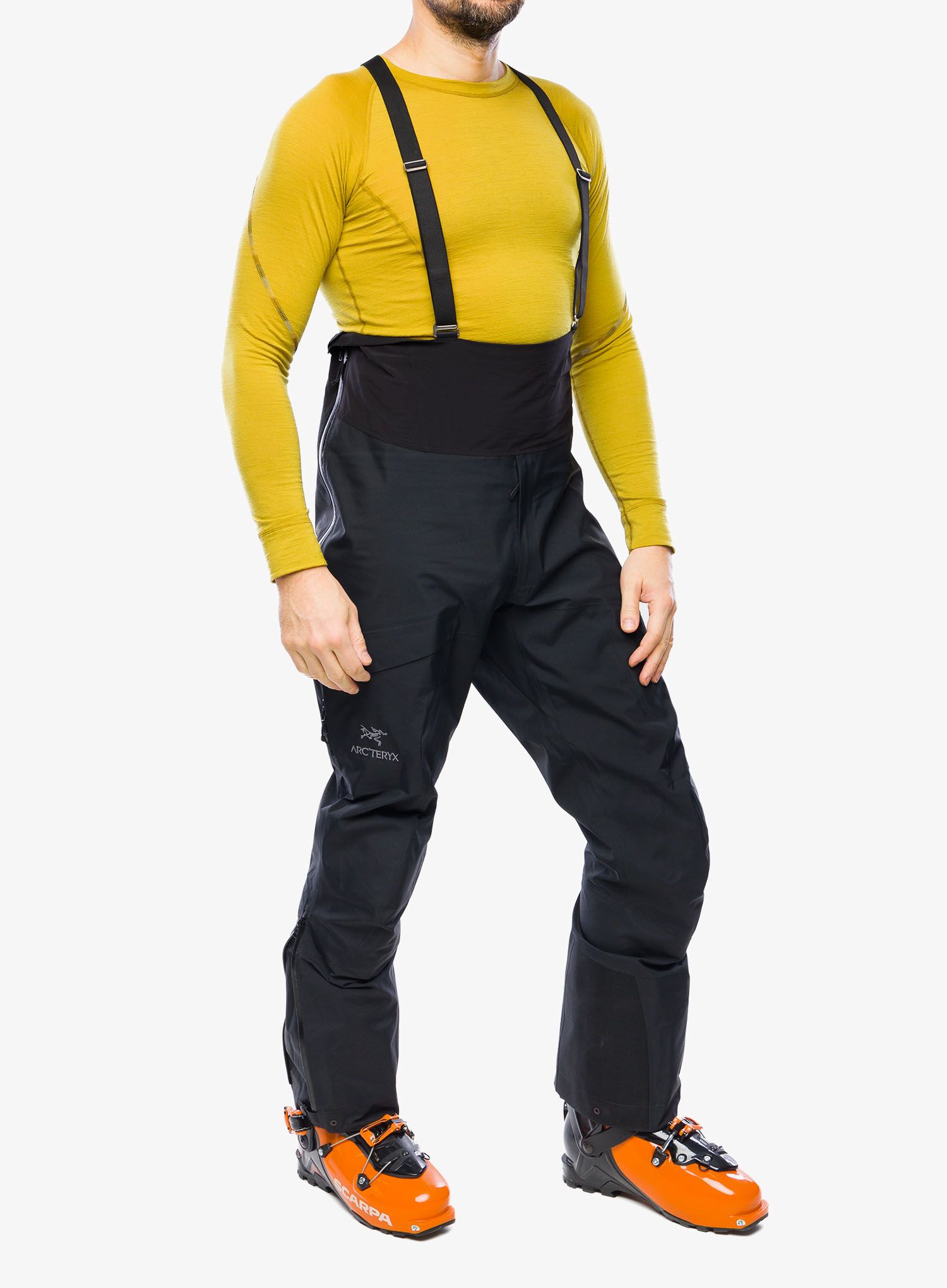 Hlače za turno smučanje Arcteryx Alpha SV Bib - blk