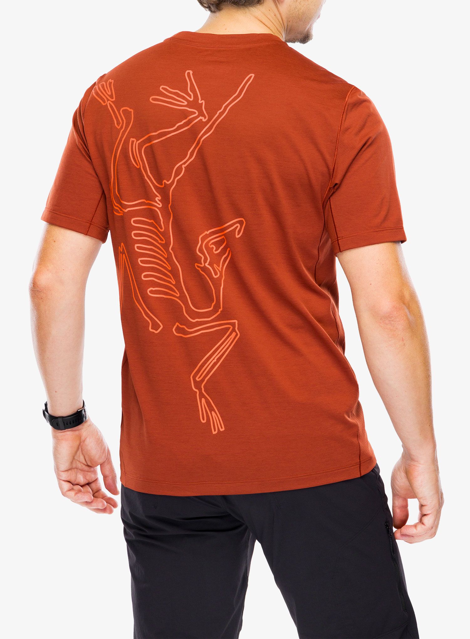Majica za tek Arcteryx Cormac ArcBird Logo SS - sequoia heather/solaris