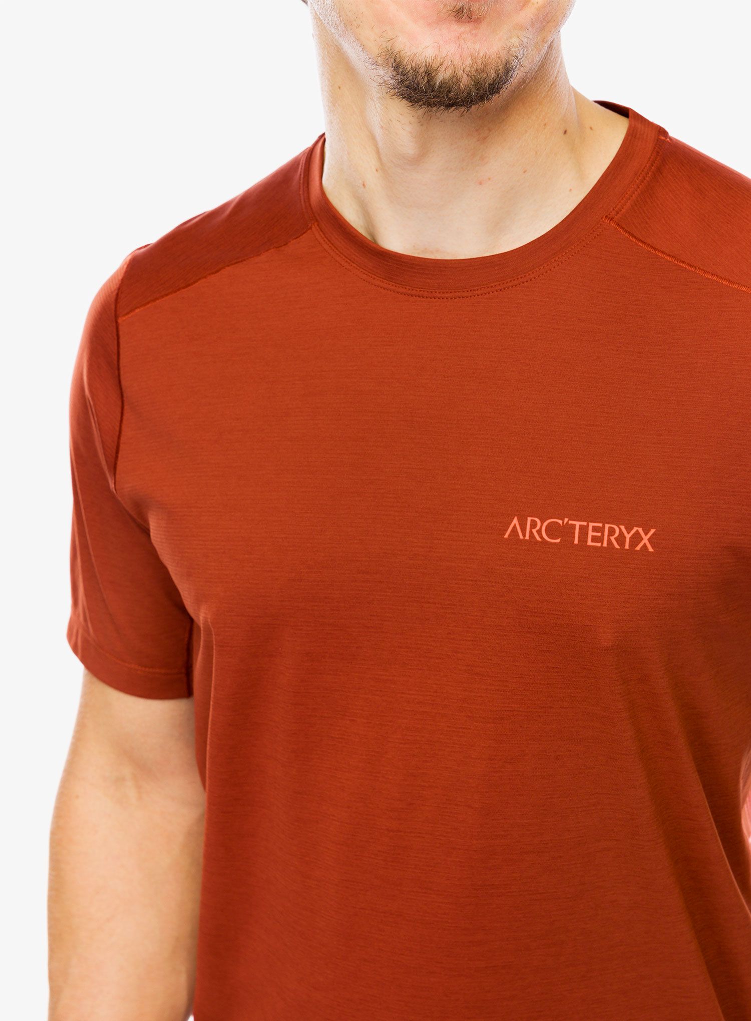 Majica za tek Arcteryx Cormac ArcBird Logo SS - sequoia heather/solaris
