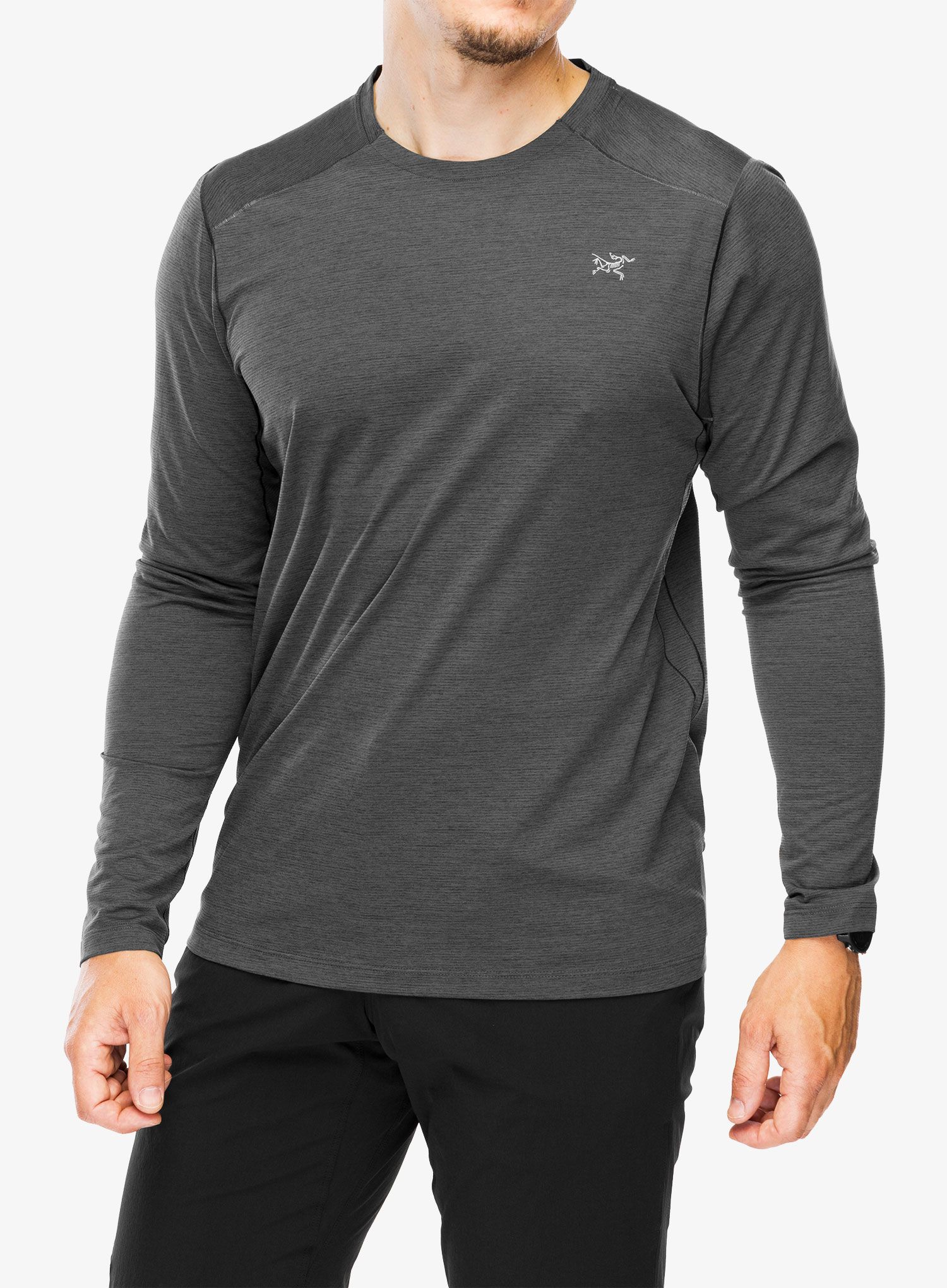 Tekaška jopica Arcteryx Cormac Crew Neck Shirt LS - blk heather