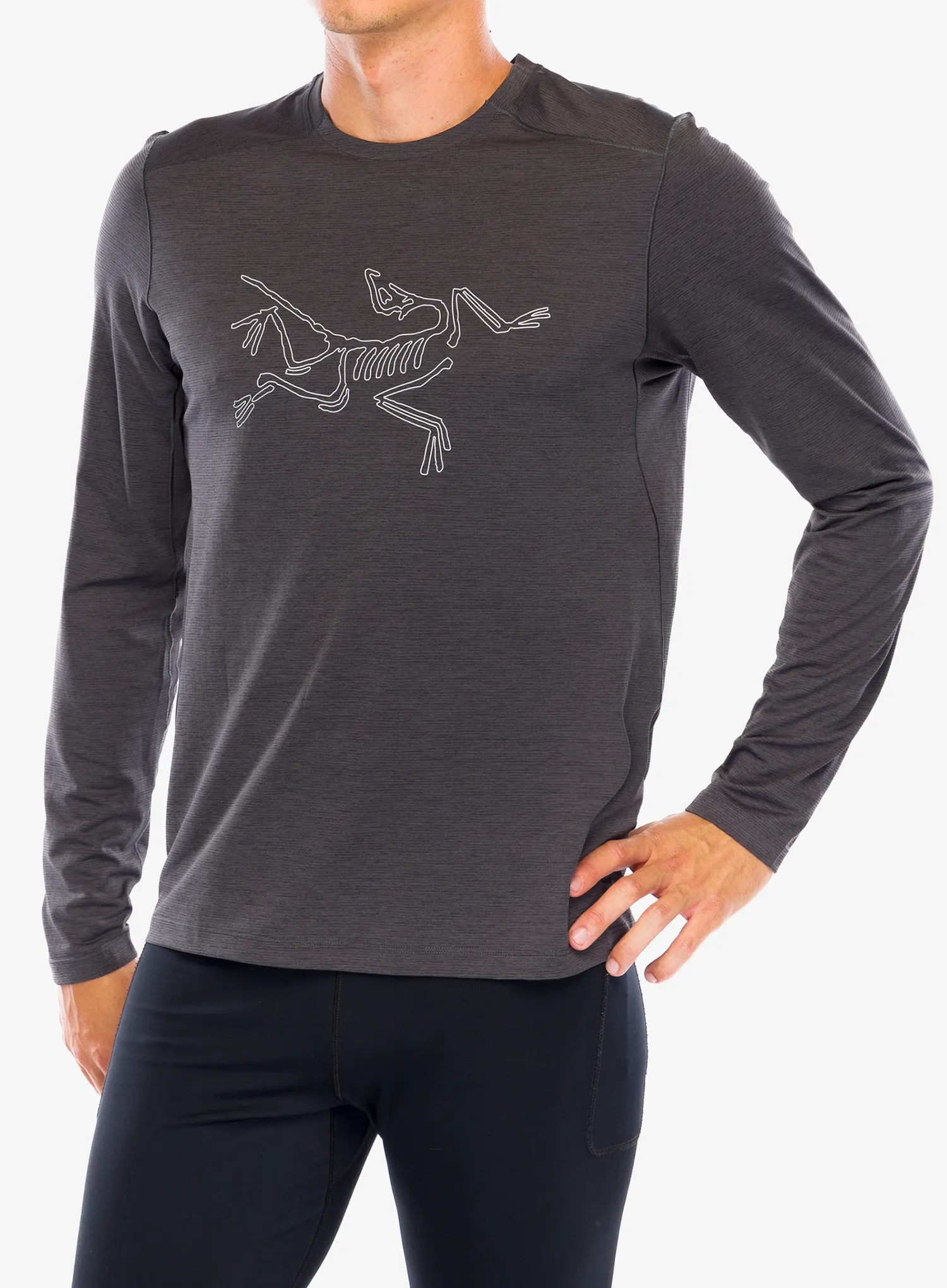 Tekaška jopica Arcteryx Cormac Logo LS - black heather/solitude