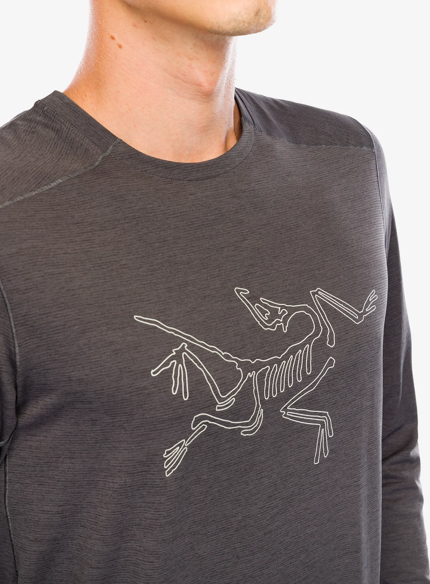 Tekaška jopica Arcteryx Cormac Logo LS - black heather/solitude