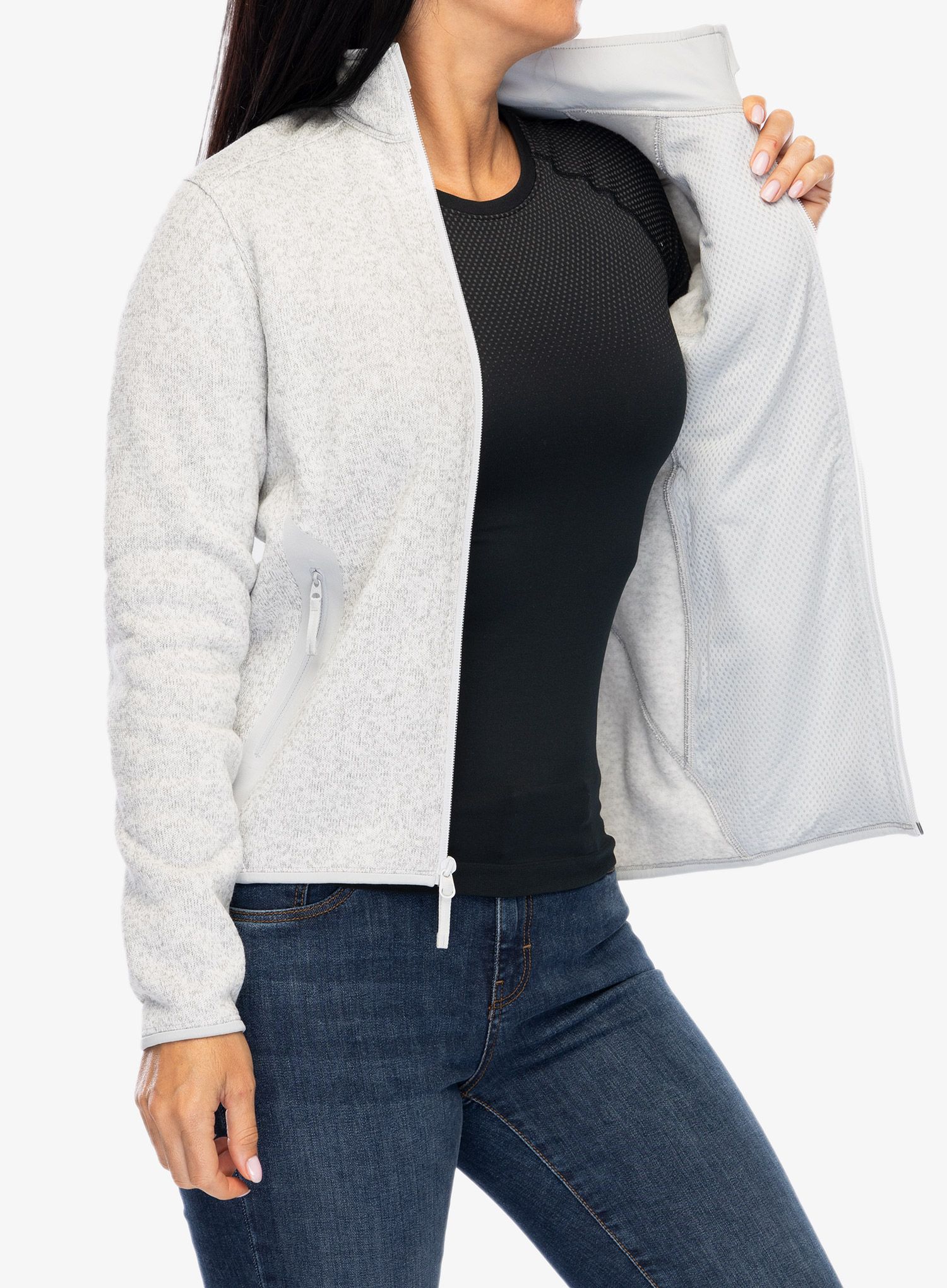 Ženska jopica z zadrgo Arcteryx Covert Cardigan - atmos heather