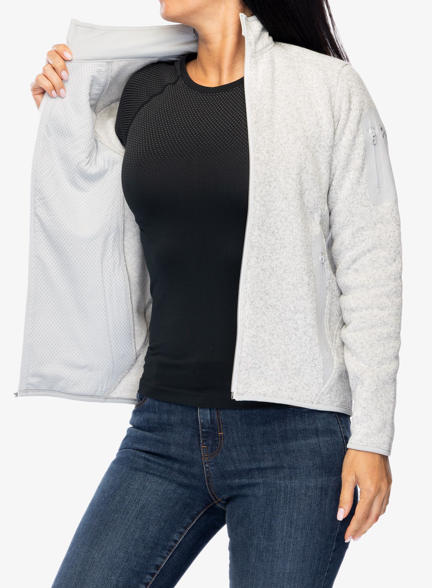 Ženska jopica z zadrgo Arcteryx Covert Cardigan - atmos heather
