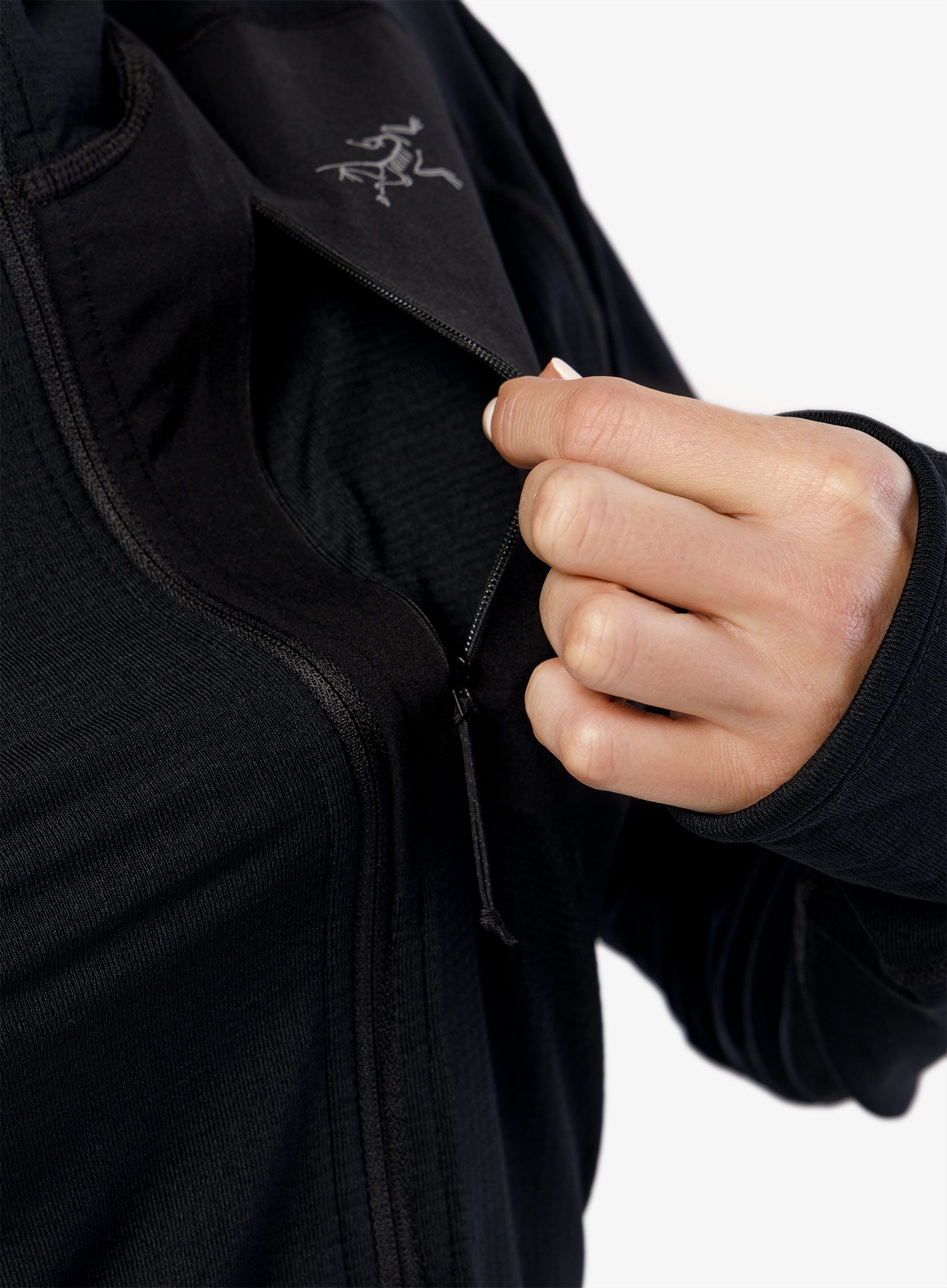 Ženski flis Arcteryx Delta Half Zip Hoody - black