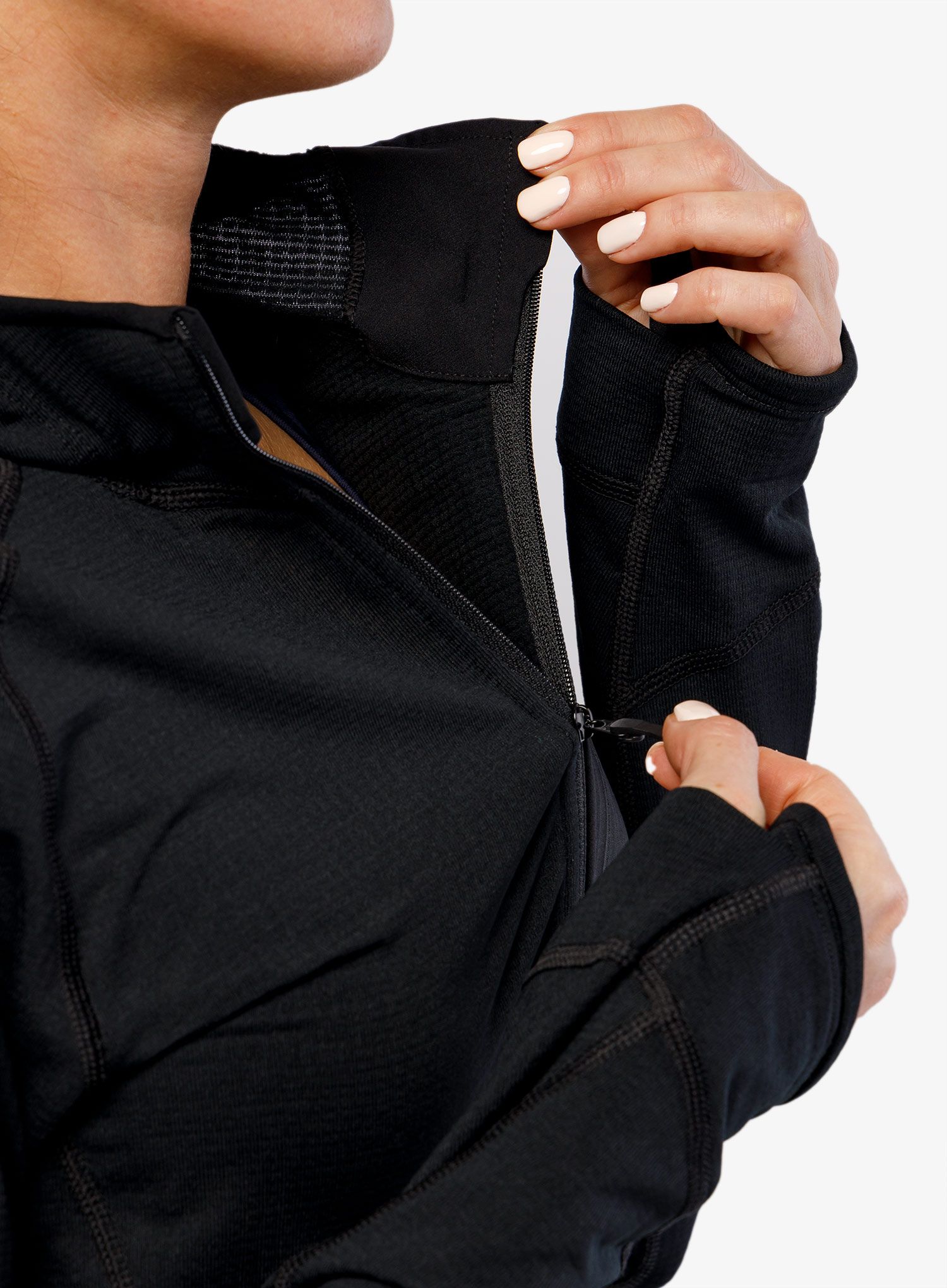 Ženski flis Arcteryx Delta Half Zip Hoody - black