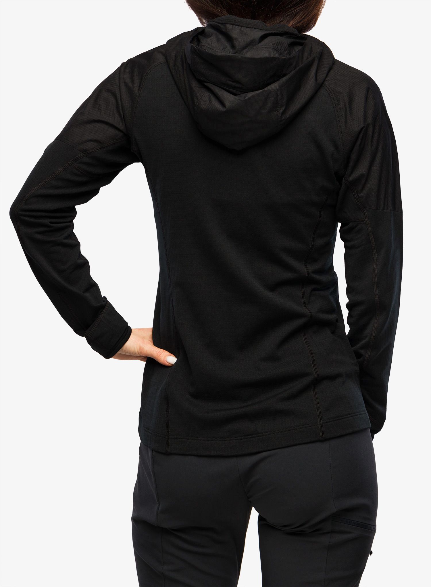 Ženska jopa s kapuco Arcteryx Delta Hybrid Hoody - black