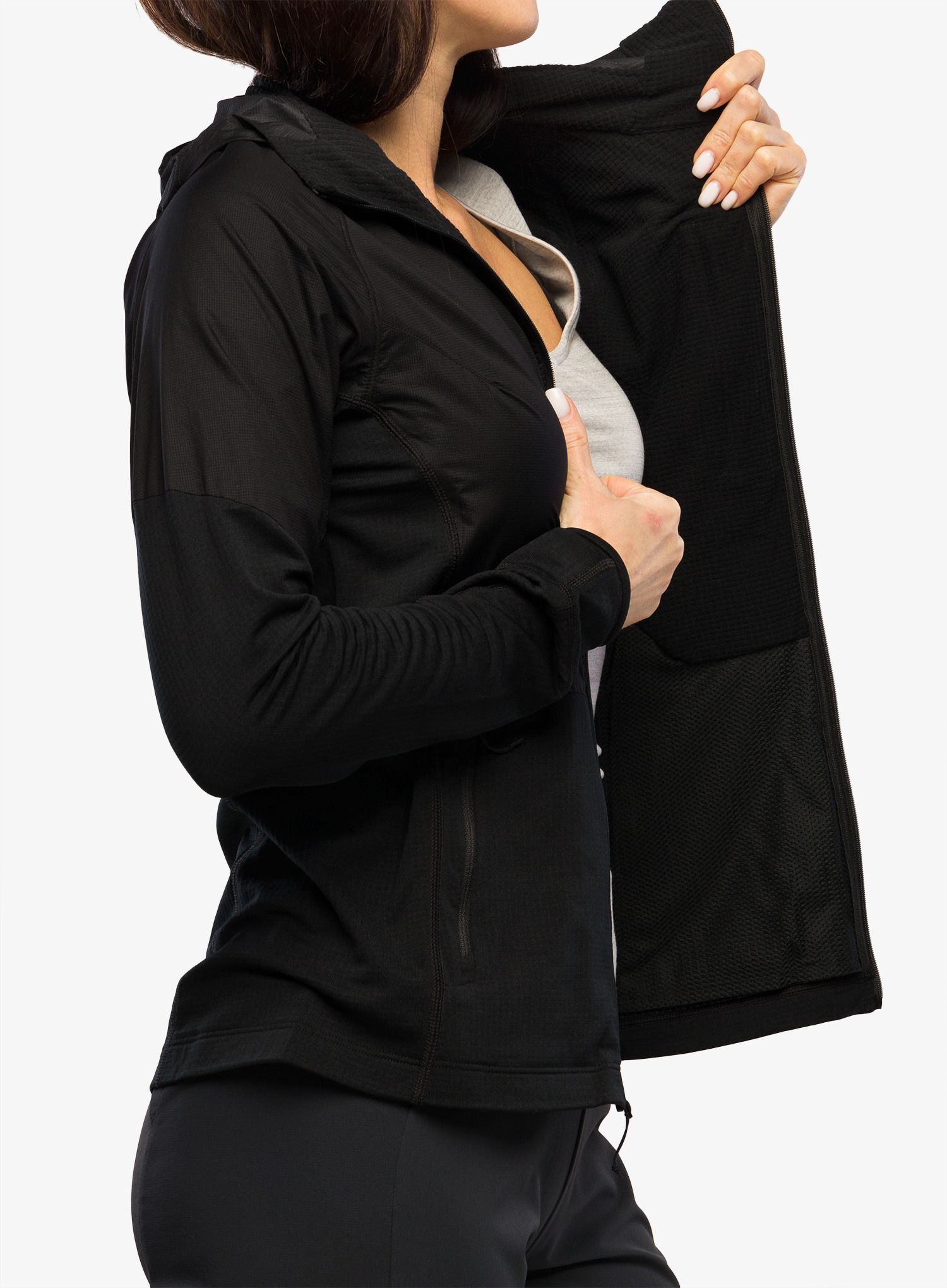Ženska jopa s kapuco Arcteryx Delta Hybrid Hoody - black