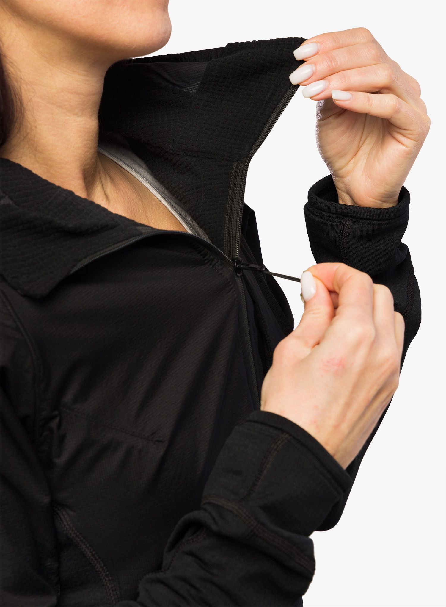 Ženska jopa s kapuco Arcteryx Delta Hybrid Hoody - black