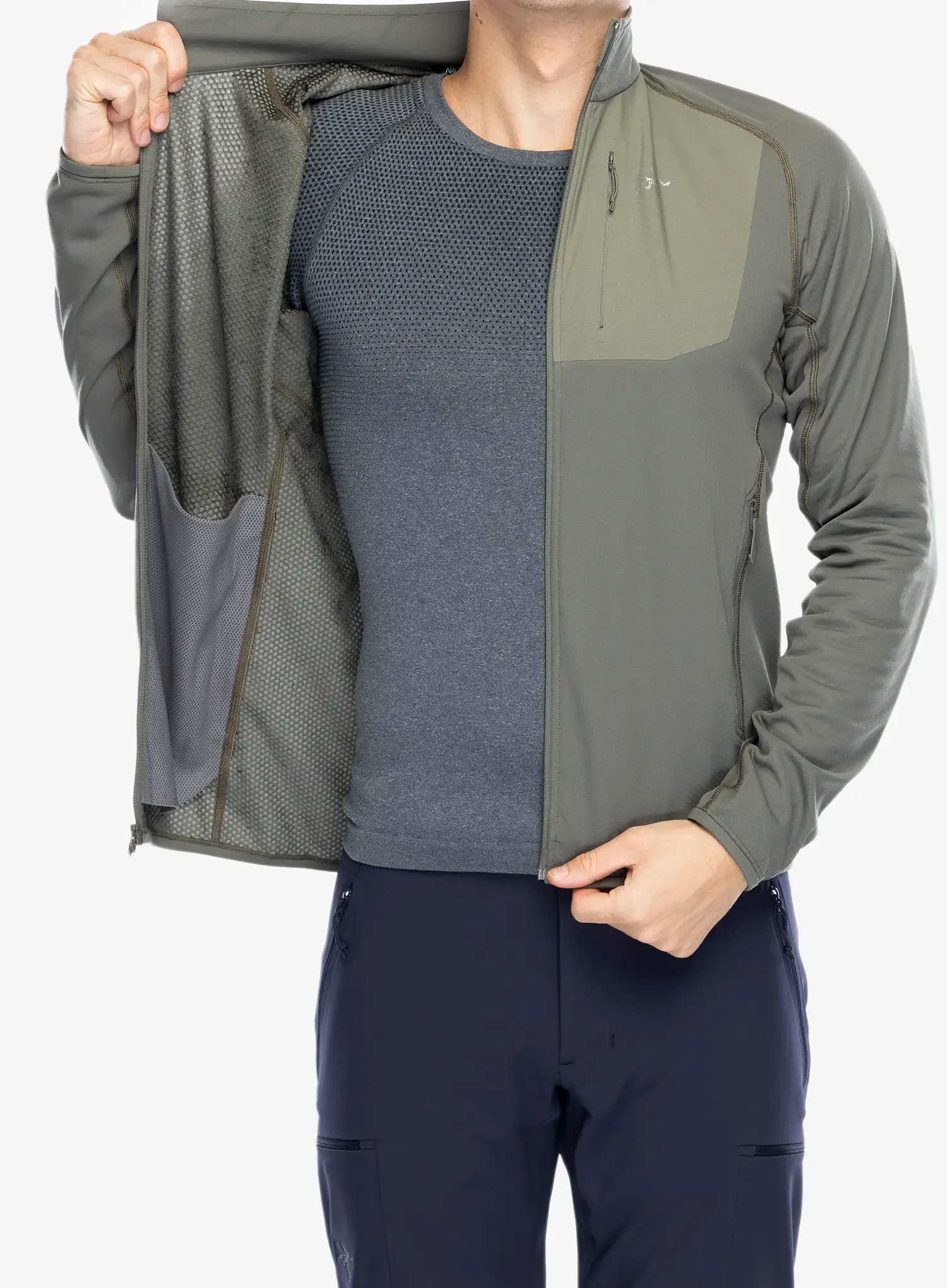 Puloverji brez kapuce Arcteryx Delta Jacket - forage