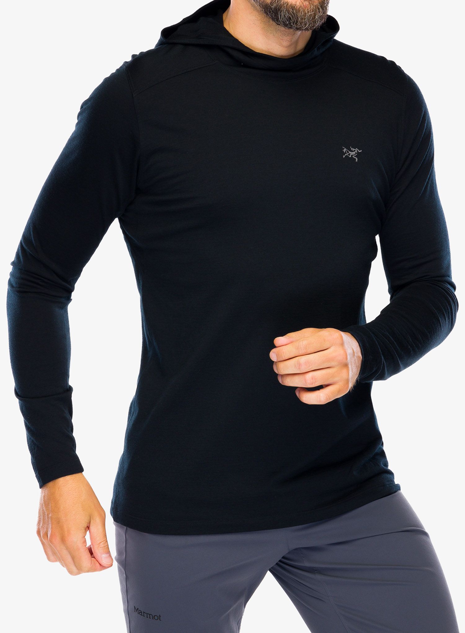 Jopica s kapuco Arcteryx Ionia Merino Wool Hoody - black