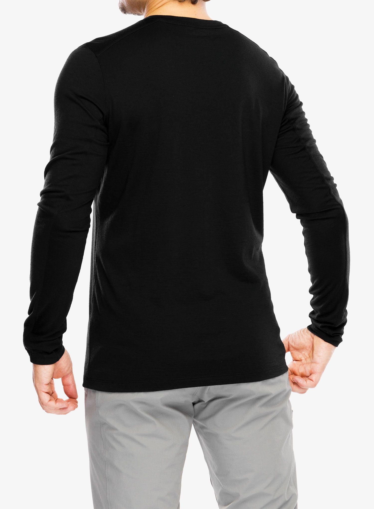 Majica z dolgimi rokavi Arcteryx Ionia Merino Wool LS - black