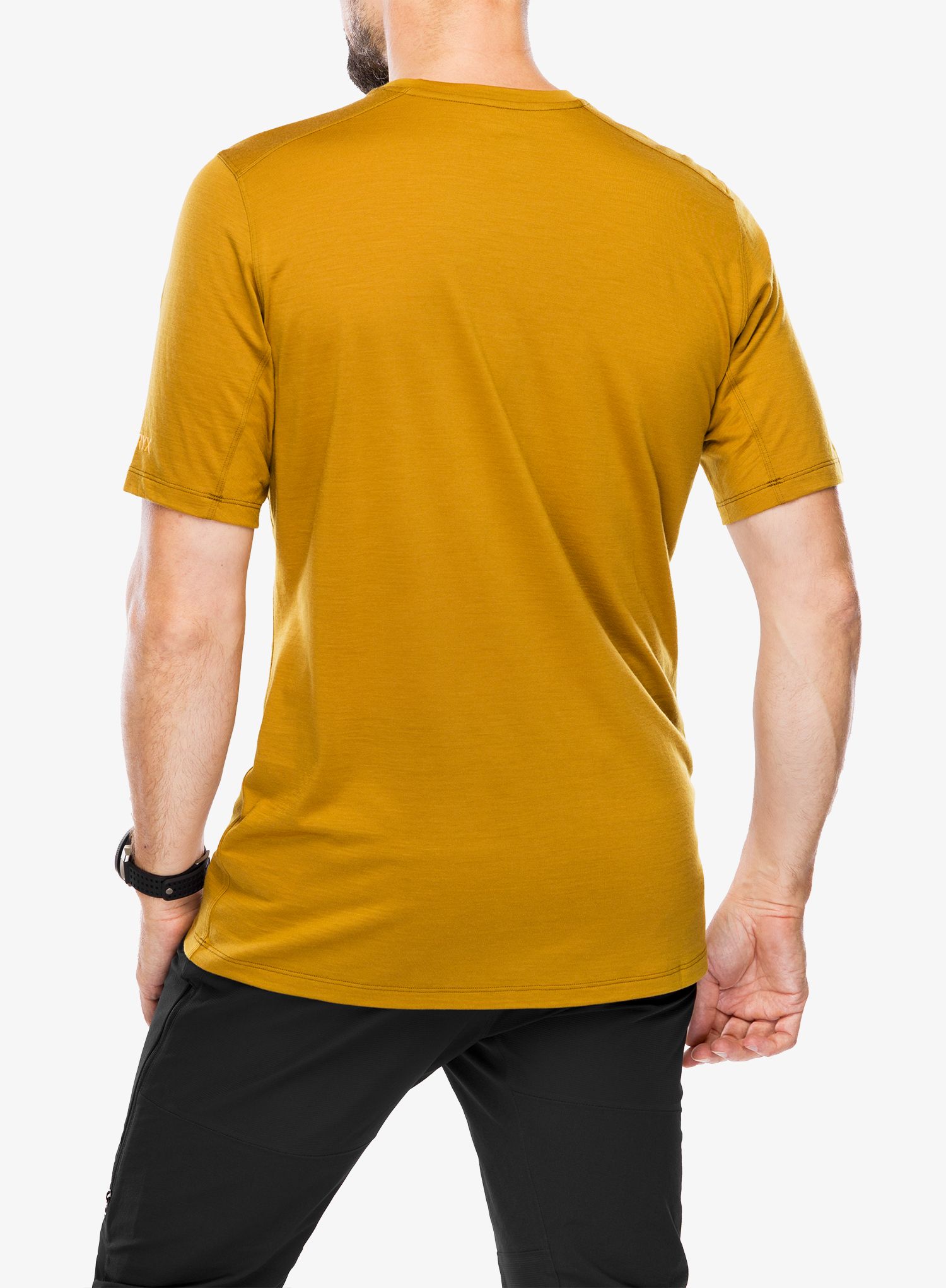 Majica s potiskom Arcteryx Ionia Merino Wool Logo Shirt SS - yukon