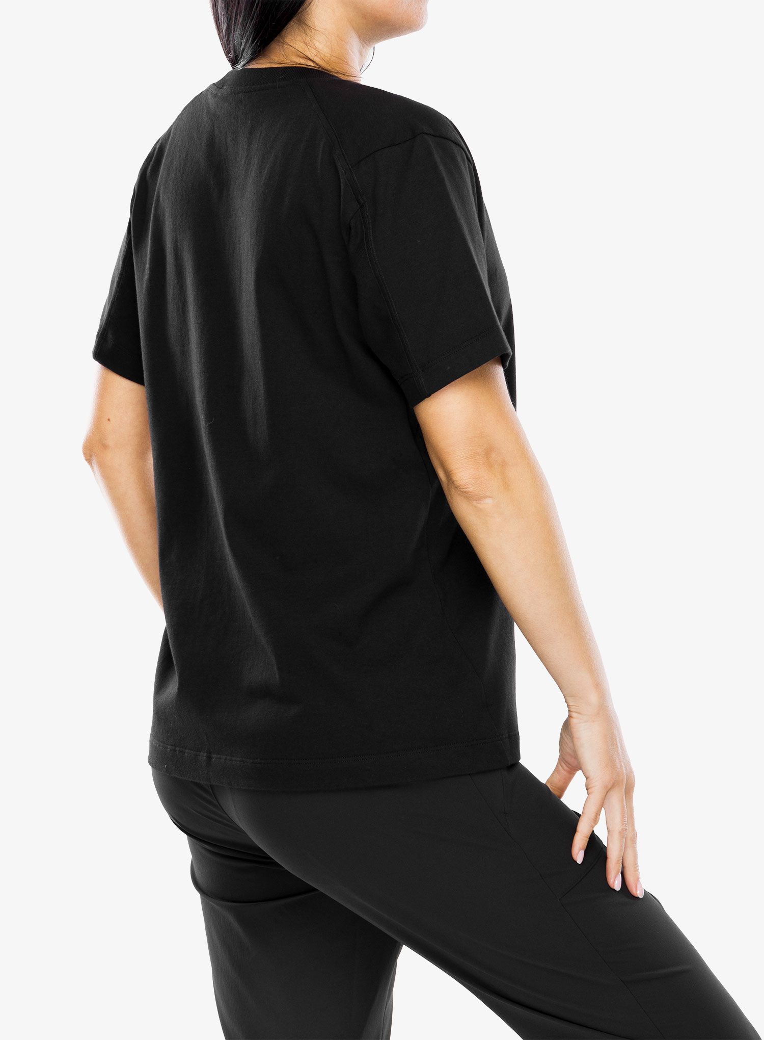 Ženska bombažna majica Arcteryx Kragg Cotton Little Bird Crew SS - black/black