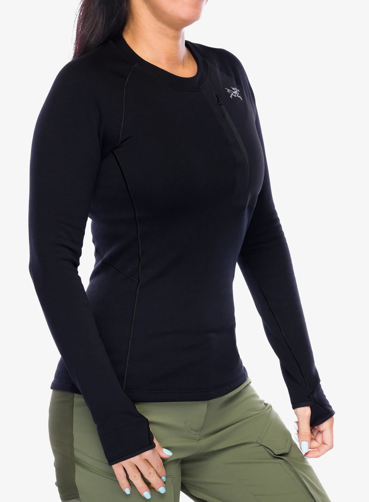Ženska termo flis jopa Arcteryx Kyanite Baselayer Crew Neck - black
