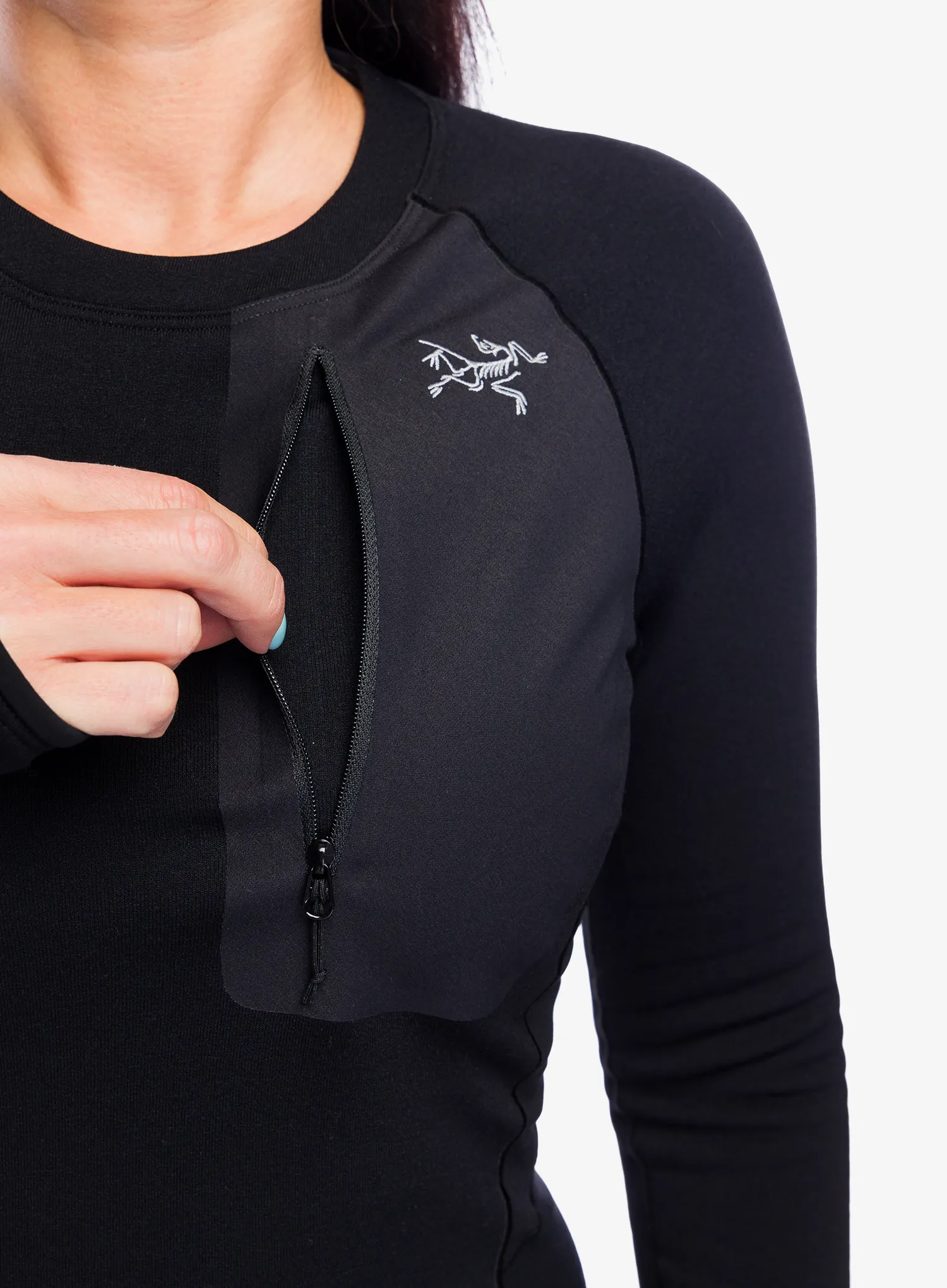 Ženska termo flis jopa Arcteryx Kyanite Baselayer Crew Neck - black