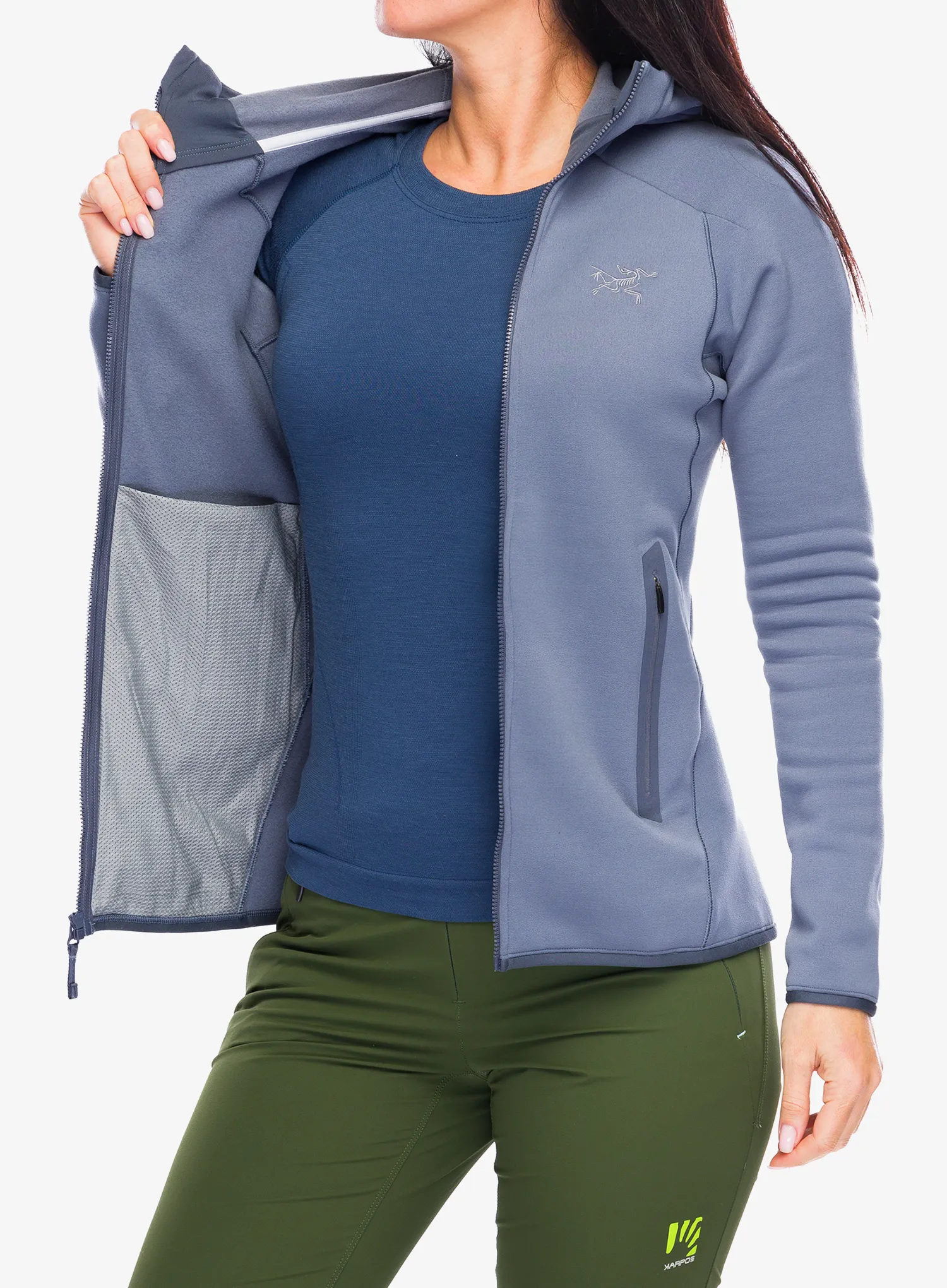Ženska jopa s kapuco Arcteryx Kyanite Hoody - stratus