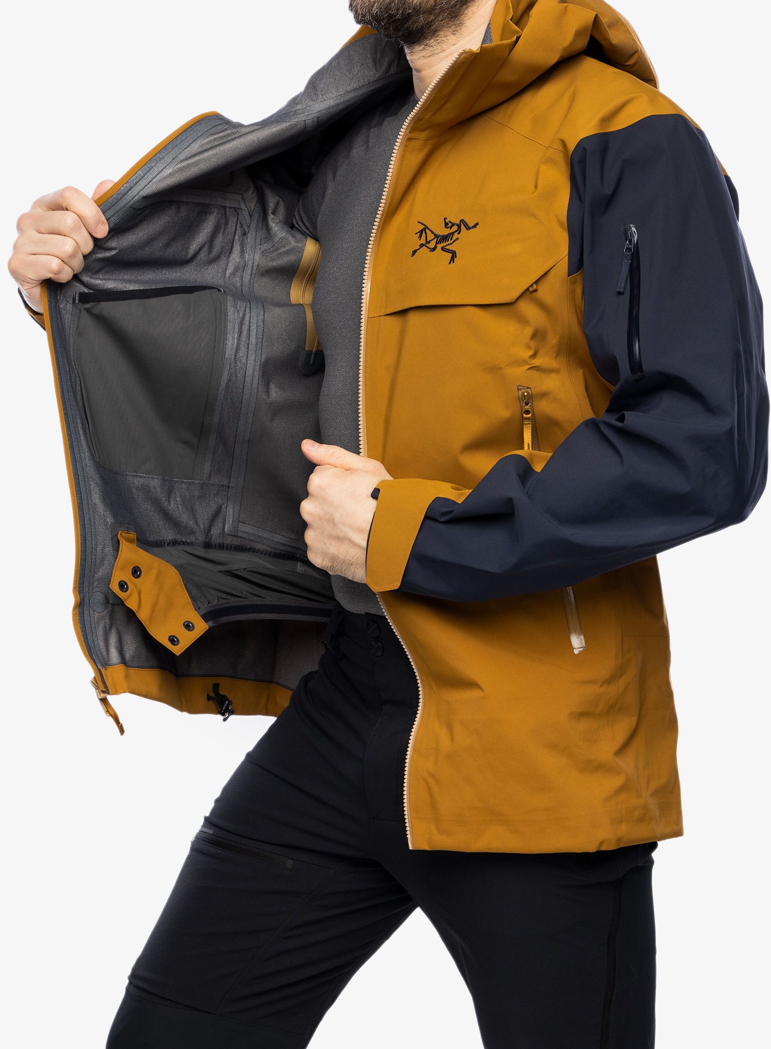 Moška smučarska jakna Arcteryx Macai Shell Jacket - black sapphire/yukon