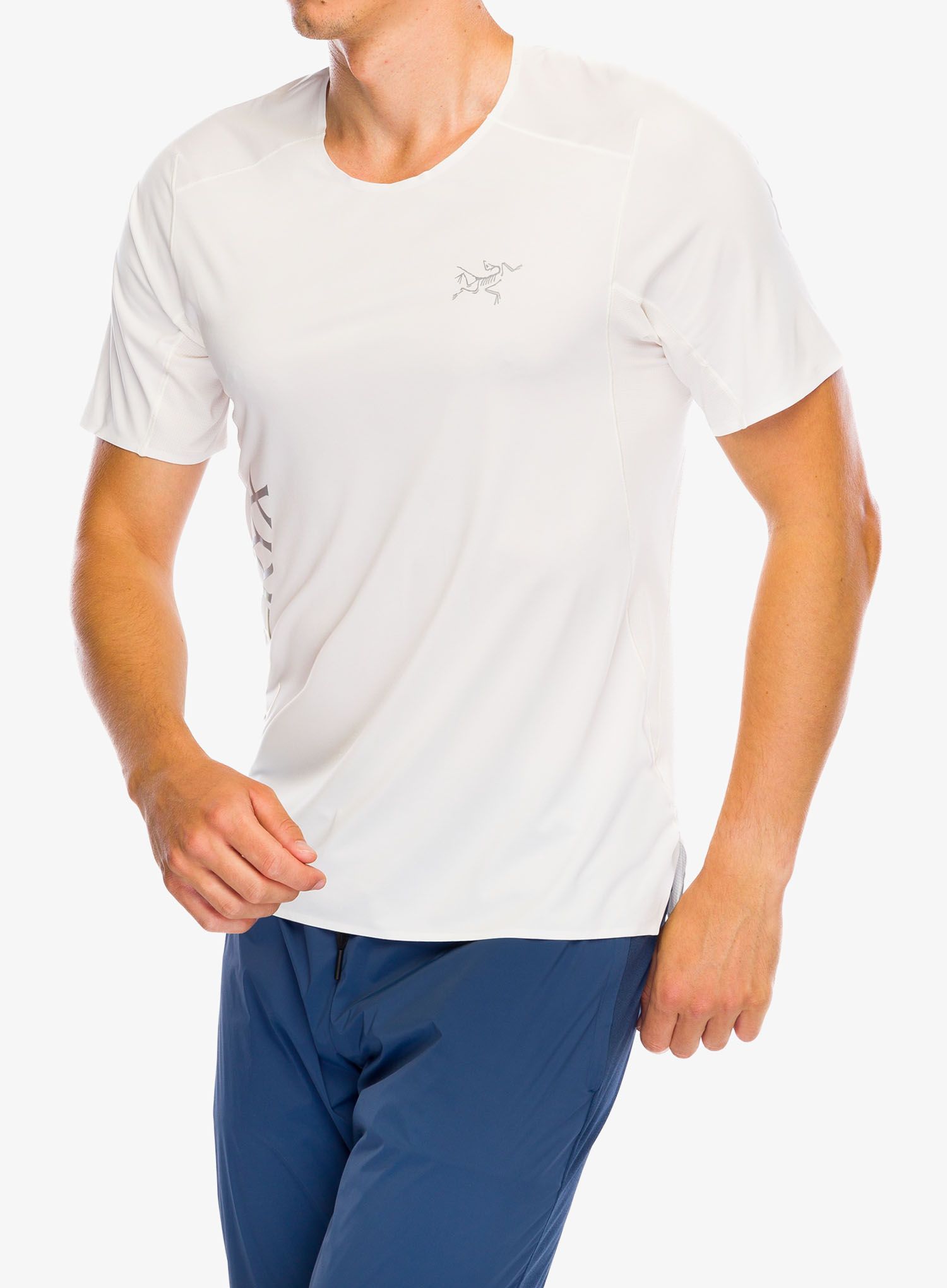 Majica za tek Arcteryx Norvan Downword Logo Shirt SS - arctic silk