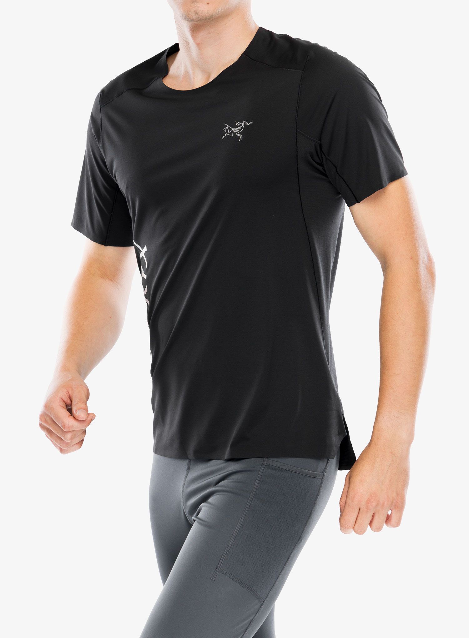 Majica za tek Arcteryx Norvan Downword Logo Shirt SS - black