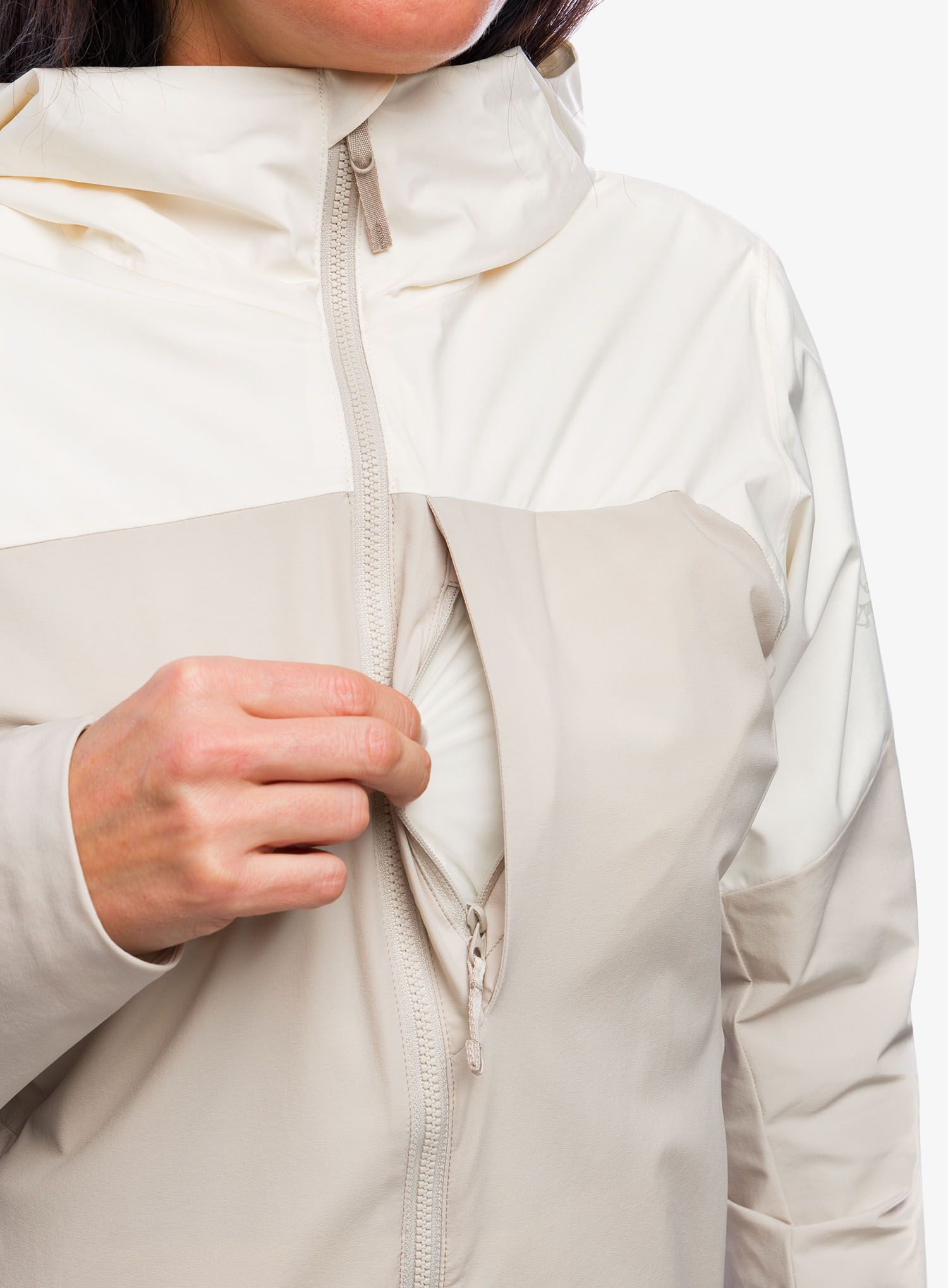 Ženska hibridna jakna Arcteryx Proton Hybrid Hoody - neutral zone