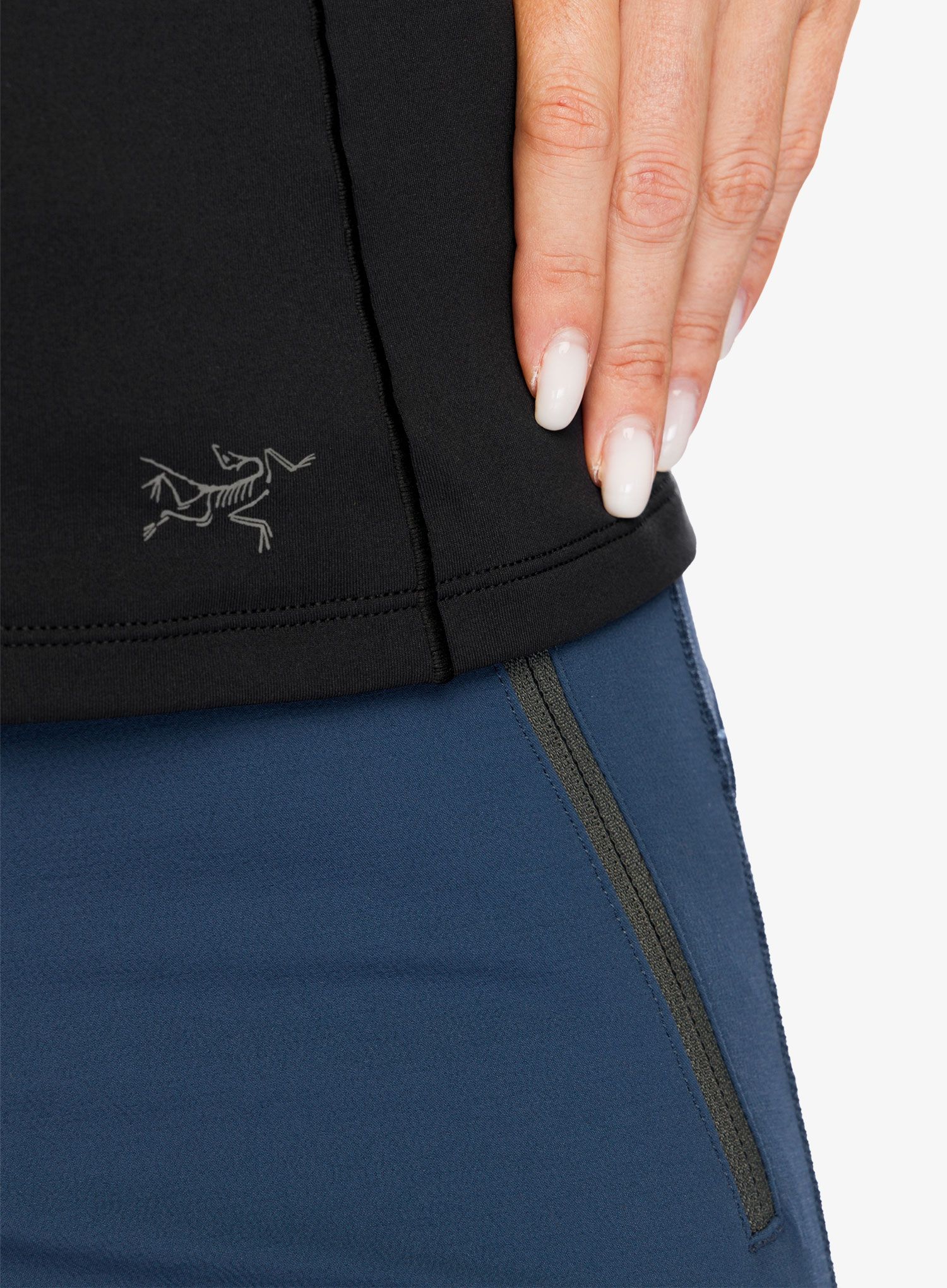 Ženska termo flis jopa Arcteryx Rho Crew Neck LS - black/black