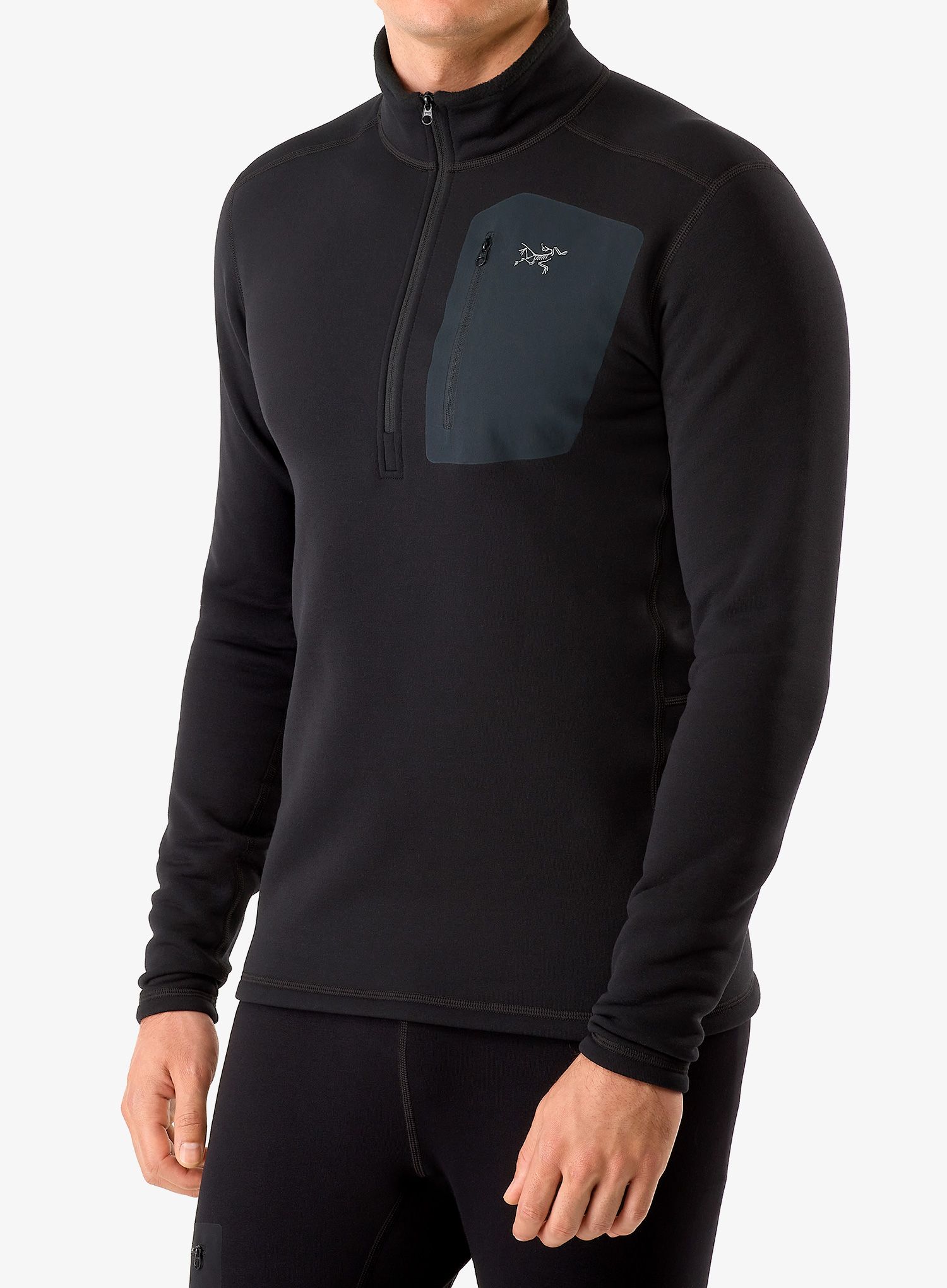 Termo flis jopa Arcteryx Rho Heavyweight Zip Neck - black