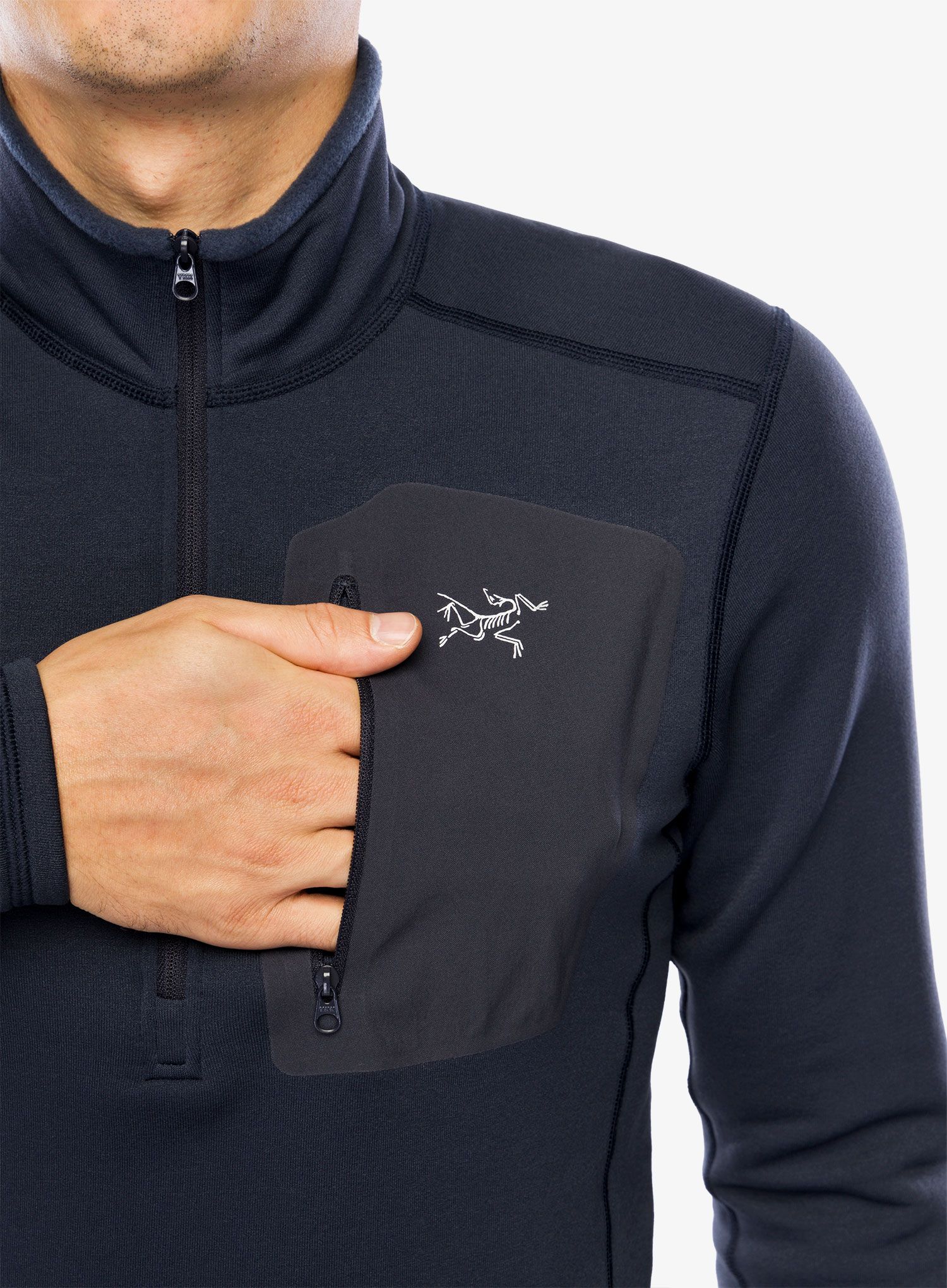 Termo flis jopa Arcteryx Rho Heavyweight Zip Neck - black sapphire