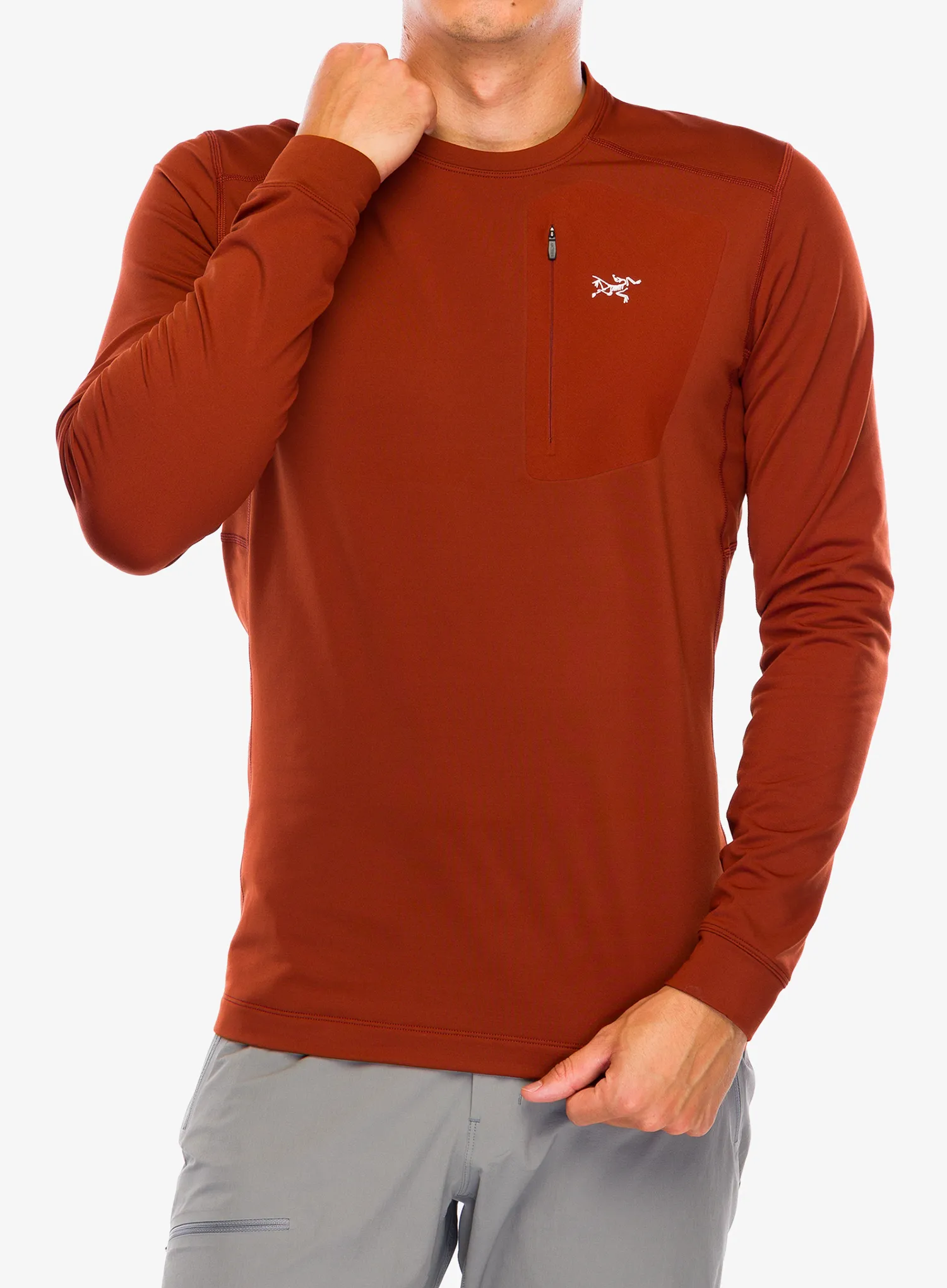 Termo flis jopa Arcteryx Rho LT Crew Neck - sequoia